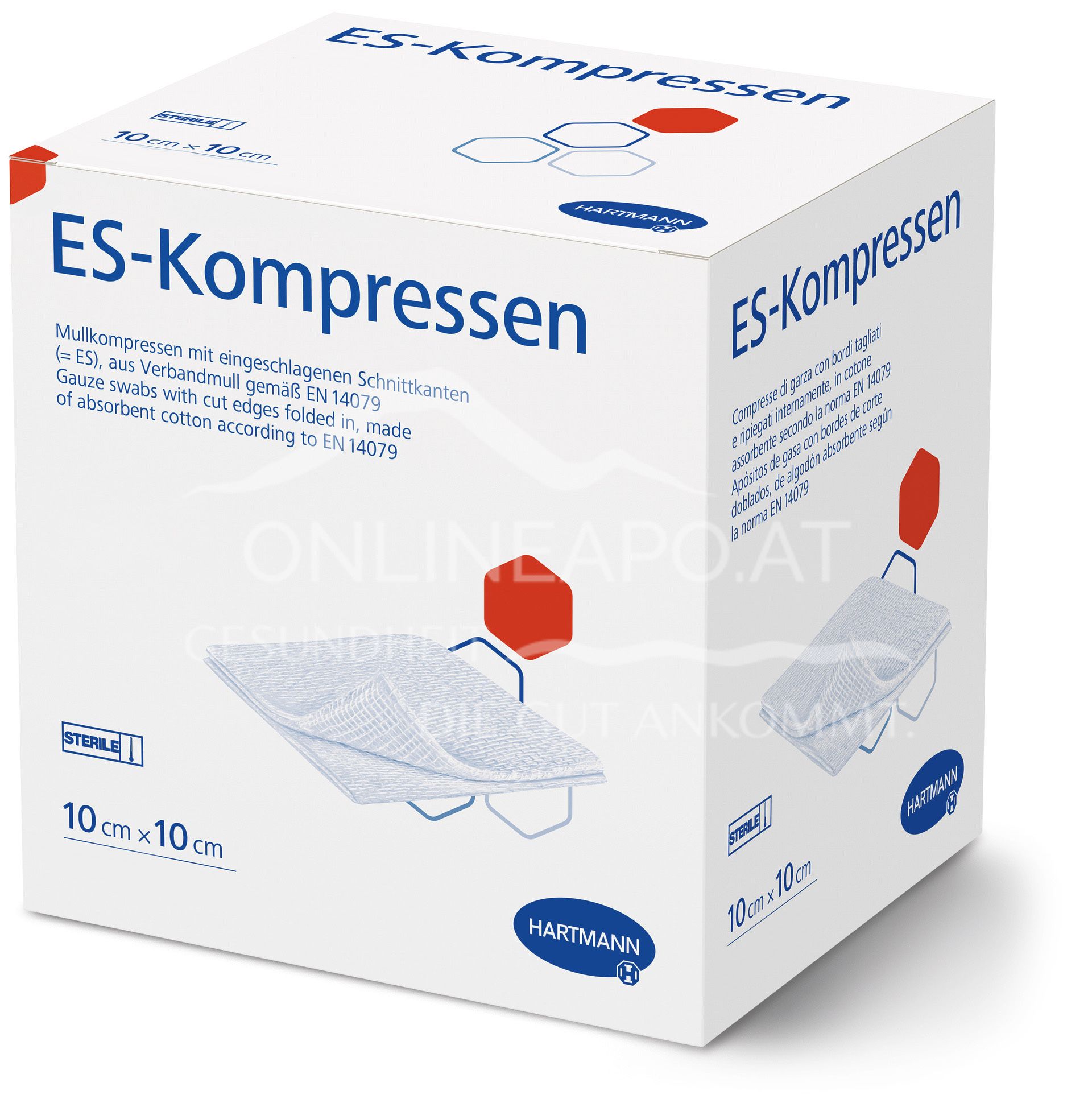 ES-Kompressen 8fach, steril eingesiegelt zu 2 Stück, 10 x 10 cm, 25 x 2 Stück