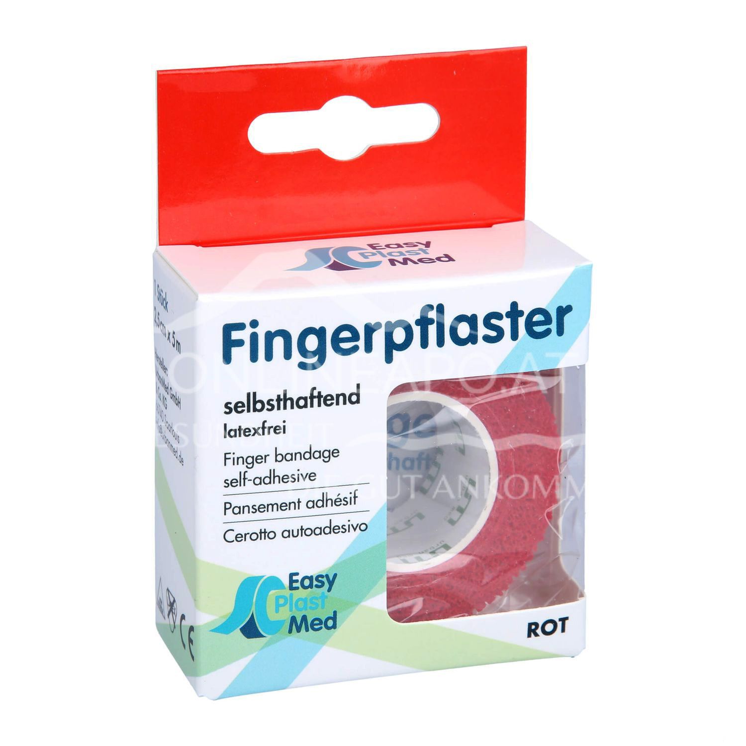 EasyPlast Med Fingerpflaster 2,5 cm x 5 m Rot