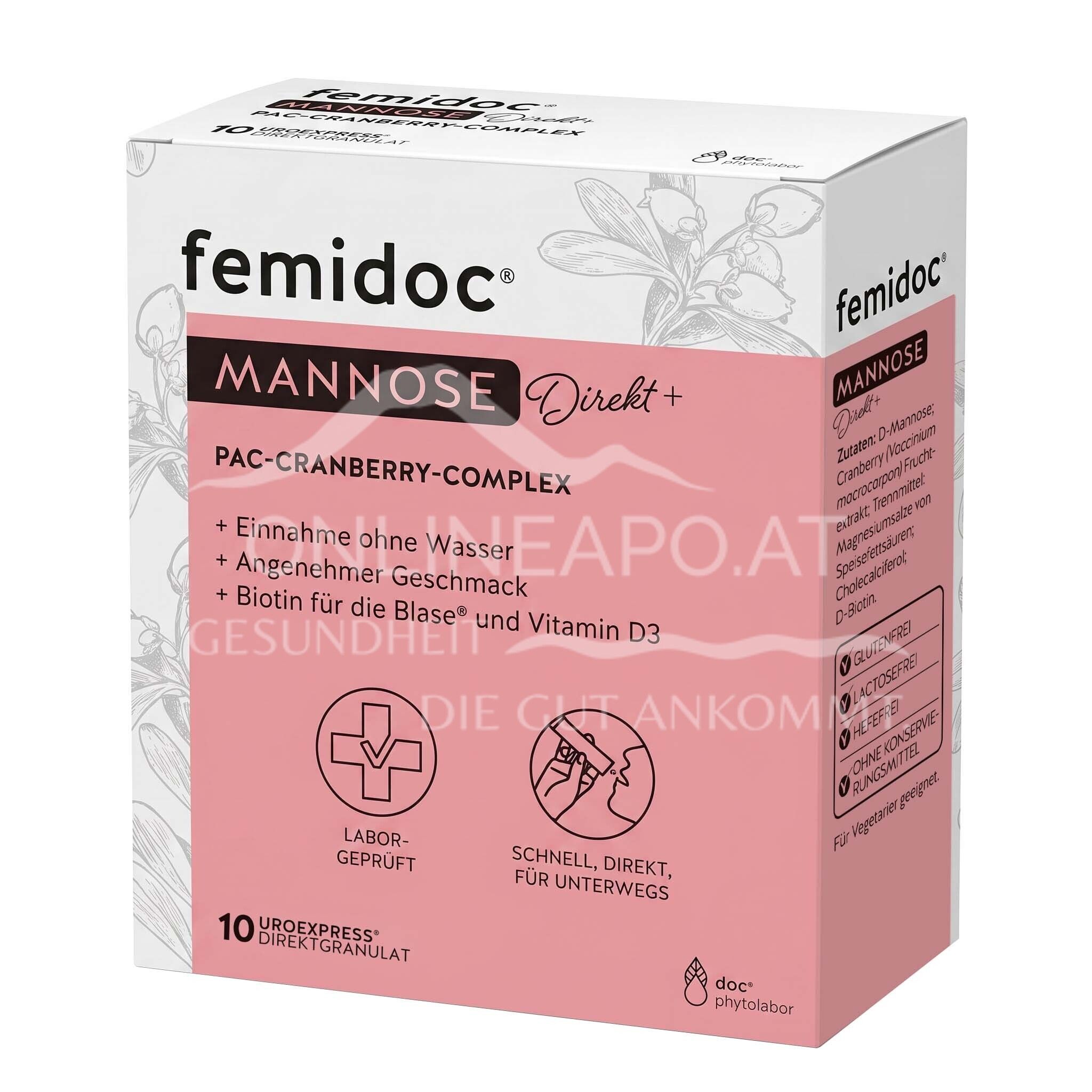 femidoc® MANNOSE Direkt+ Direktgranulat-Sticks
