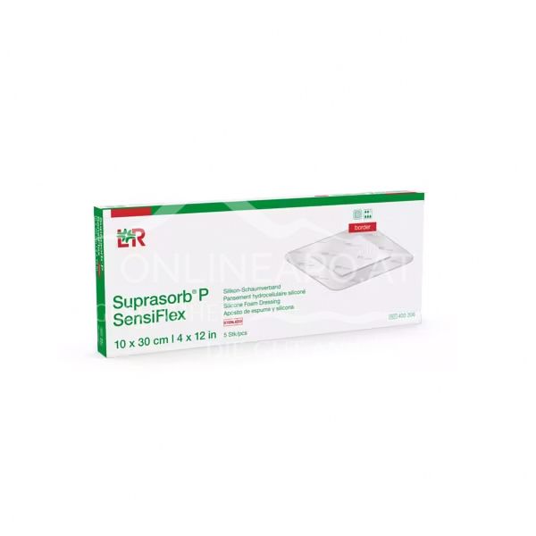Suprasorb® P SensiFlex border silicone foam dressing, sterile, 10 x 30 cm