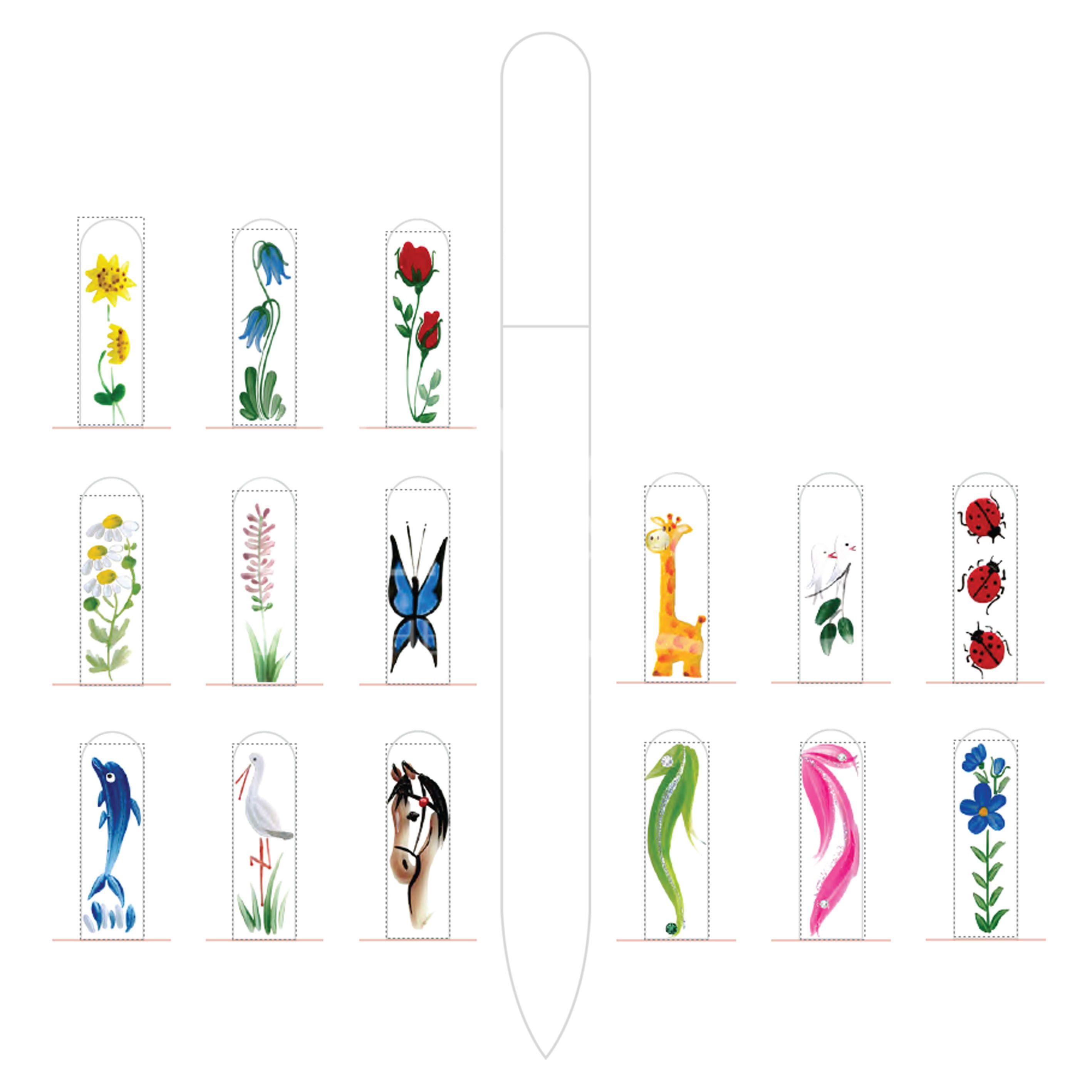 Kozbach Pharma GF140HB Glass nail file "hand-painted" 14 cm