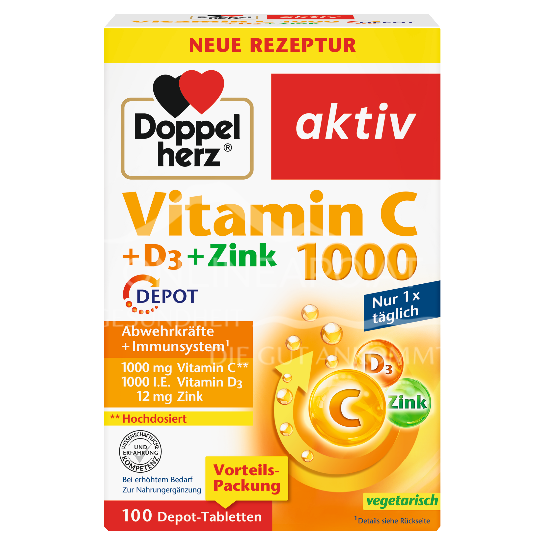 Doppelherz aktiv Vitamin C 1000 + D3 + Zink DEPOT Tabletten