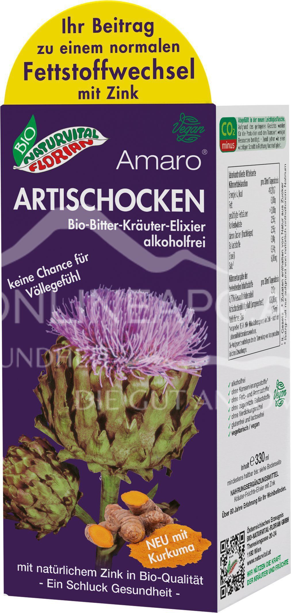 Bio Naturvital Florian Amaro Artischocken Bitter-Kräuter-Elixier