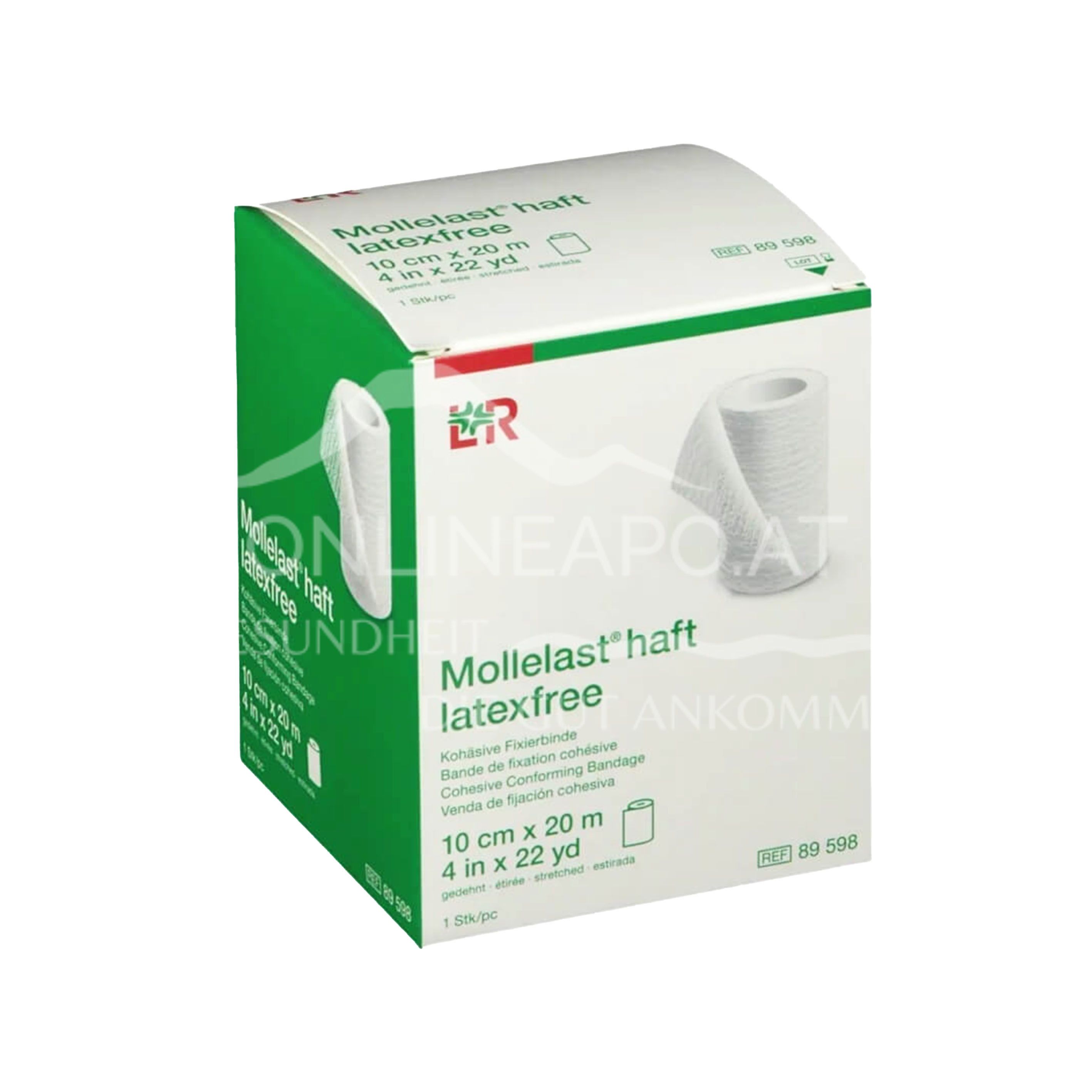 Mollelast® haft latexfrei - Kohäsive bielastische Fixierbinde, 10 cm x 20 m