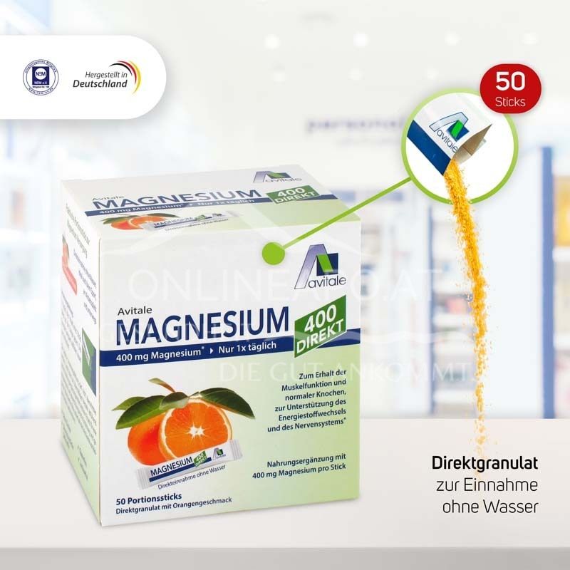Avitale Magnesium 400 direkt Orange - Direktgranulat-Sticks