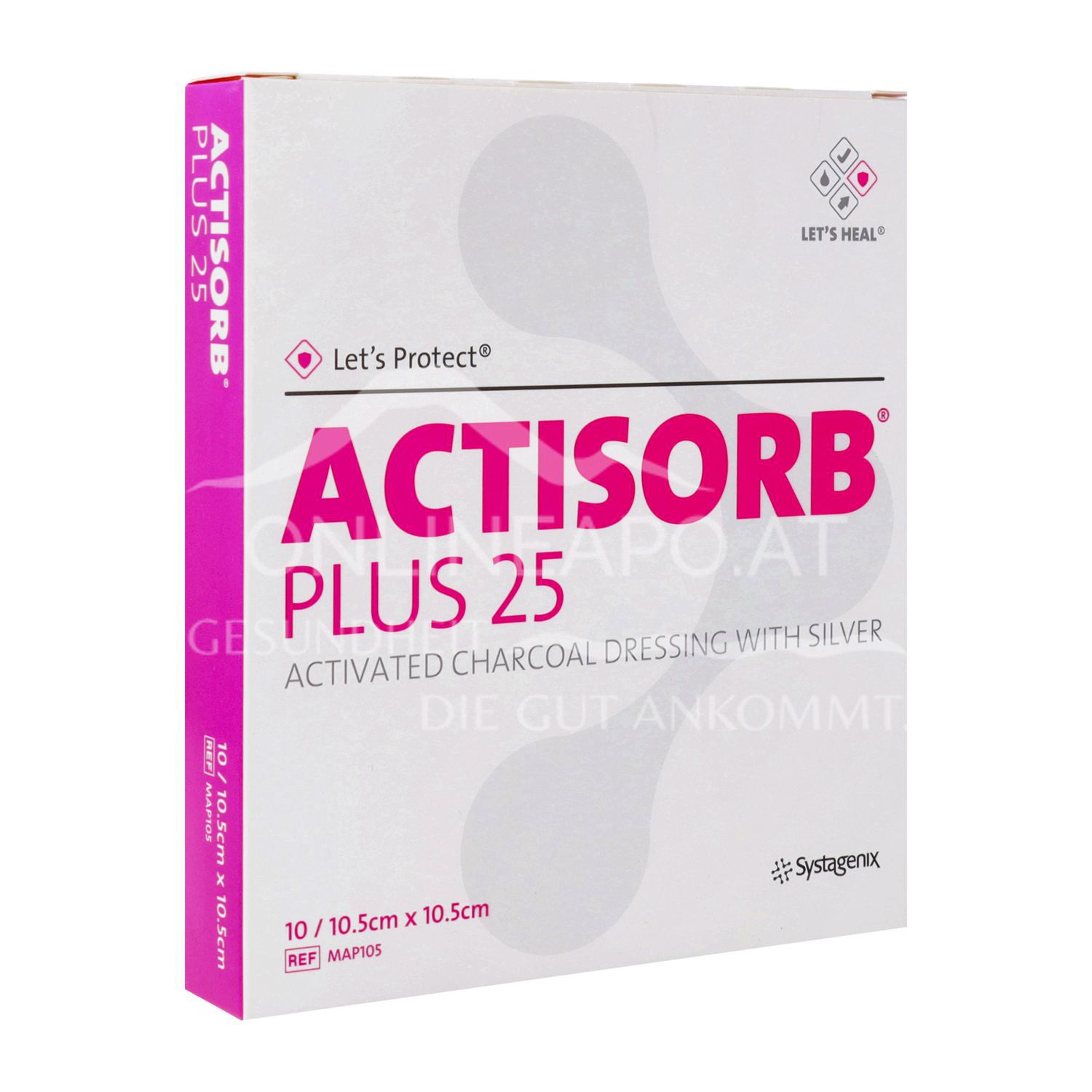 3M™ Actisorb™ Plus 25 Aktivkohlewundauflage mit Silber steril, 10,5 x 10,5 cm