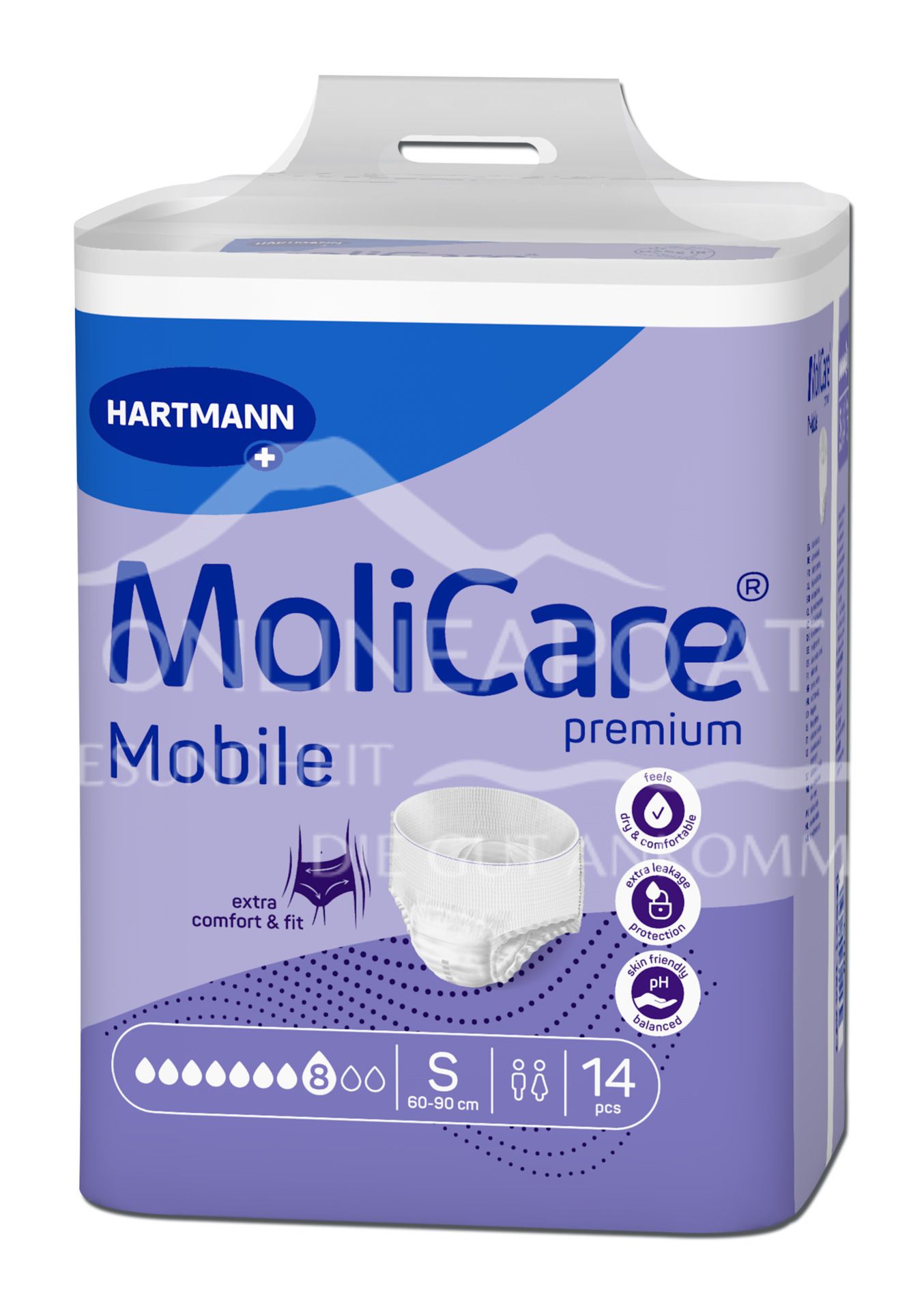 MoliCare® Premium Mobile 8 drop disposable incontinence trousers, size S, 60-90 cm