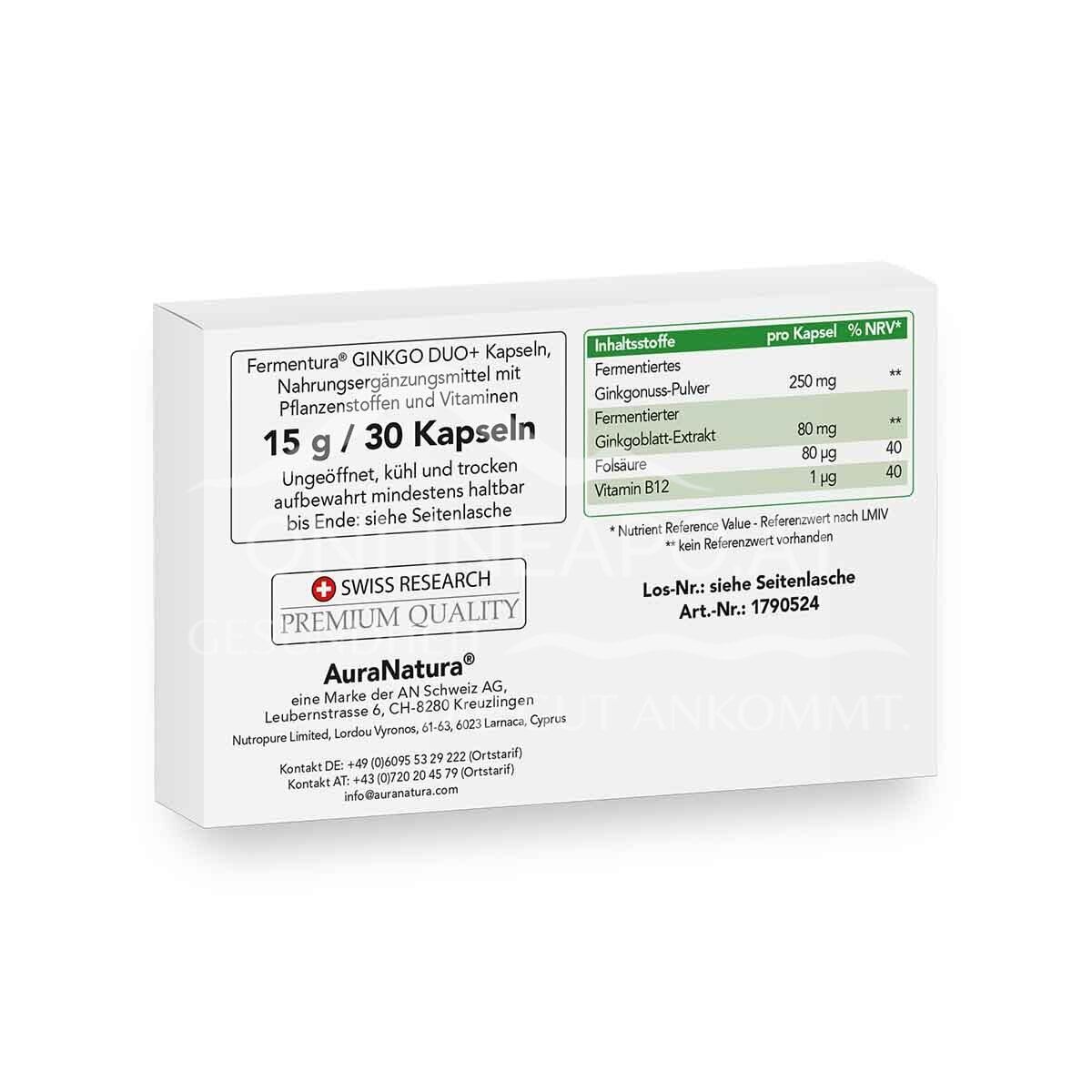 AuraNatura® Fermentura® Ginkgo Duo Capsules