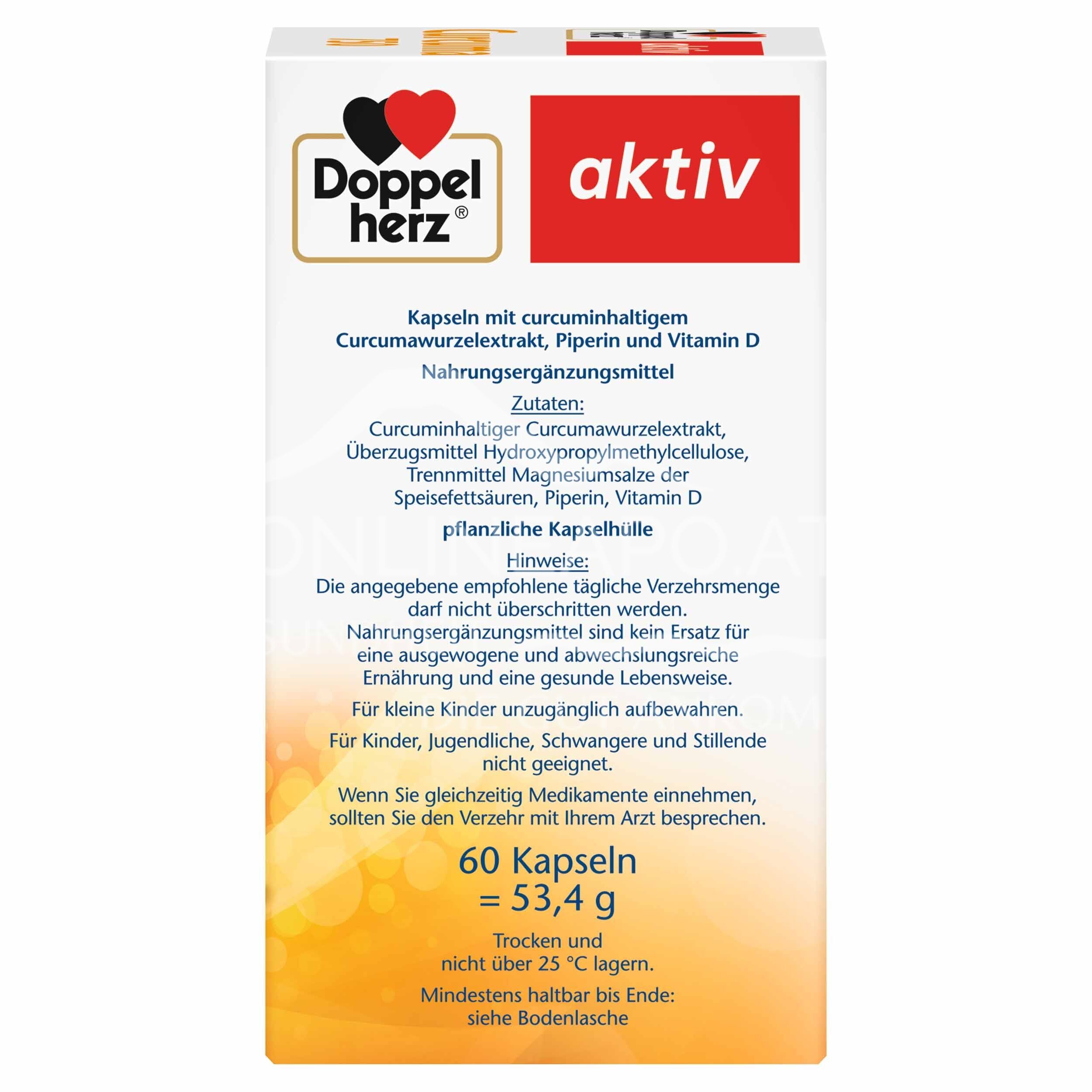 Double Heart Active Curcuma 750 with Curcumin + Vitamin D3 1000 I.U. Capsules