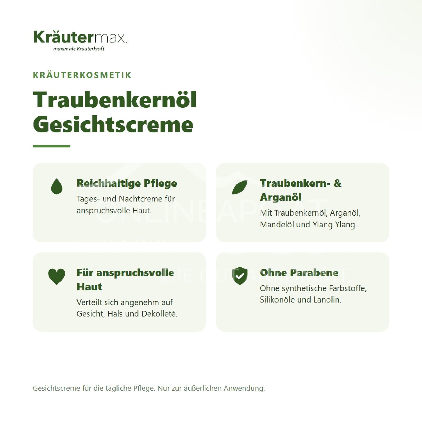 Kräutermax Traubenkernöl Creme Gesichtscreme