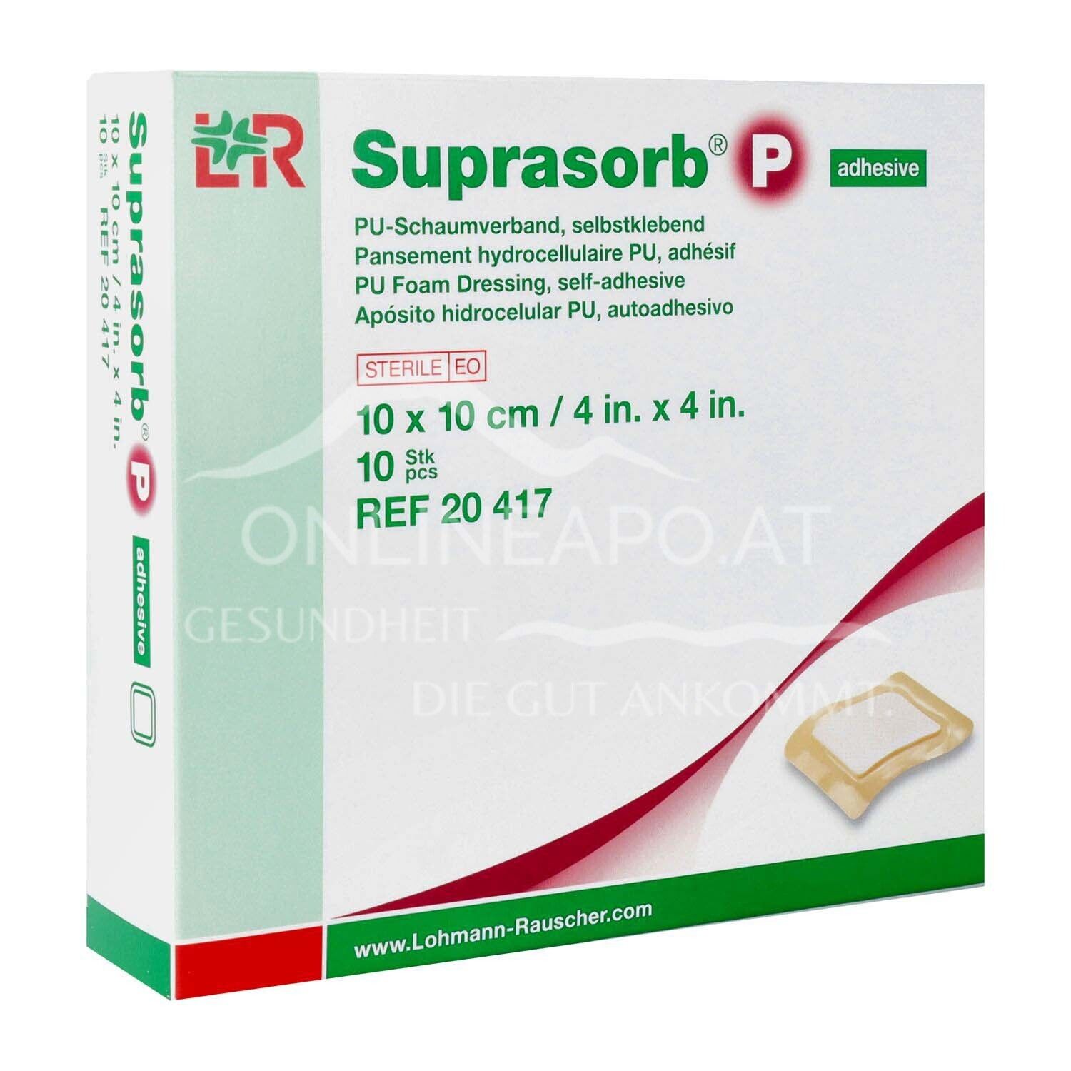 Suprasorb® P PU foam dressing adhesive sterile, 10 x 10 cm