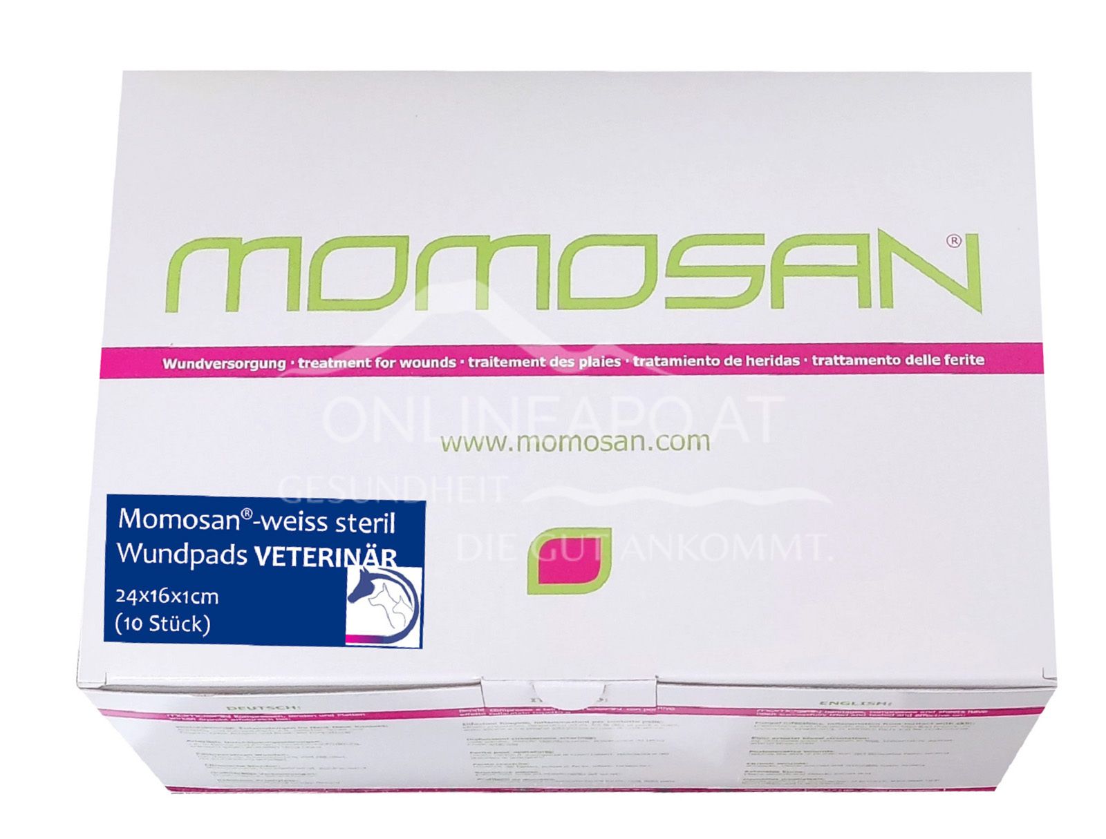 MOMOSAN® White wound pads VETERINARY, sterile, 24 x 16 x 1 cm