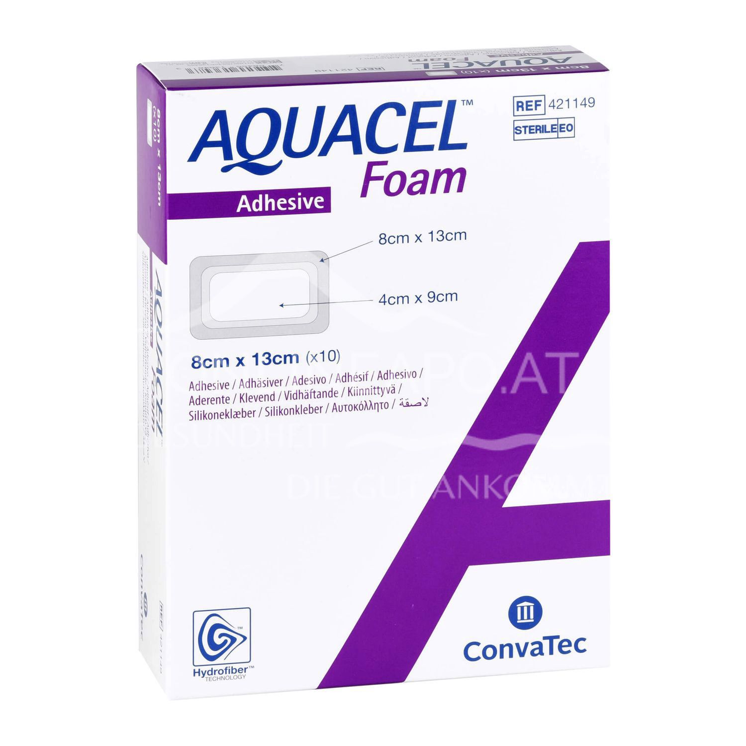ConvaTec Aquacel ® Foam adhäsiv steriler Schaumverband 8 x 13 cm