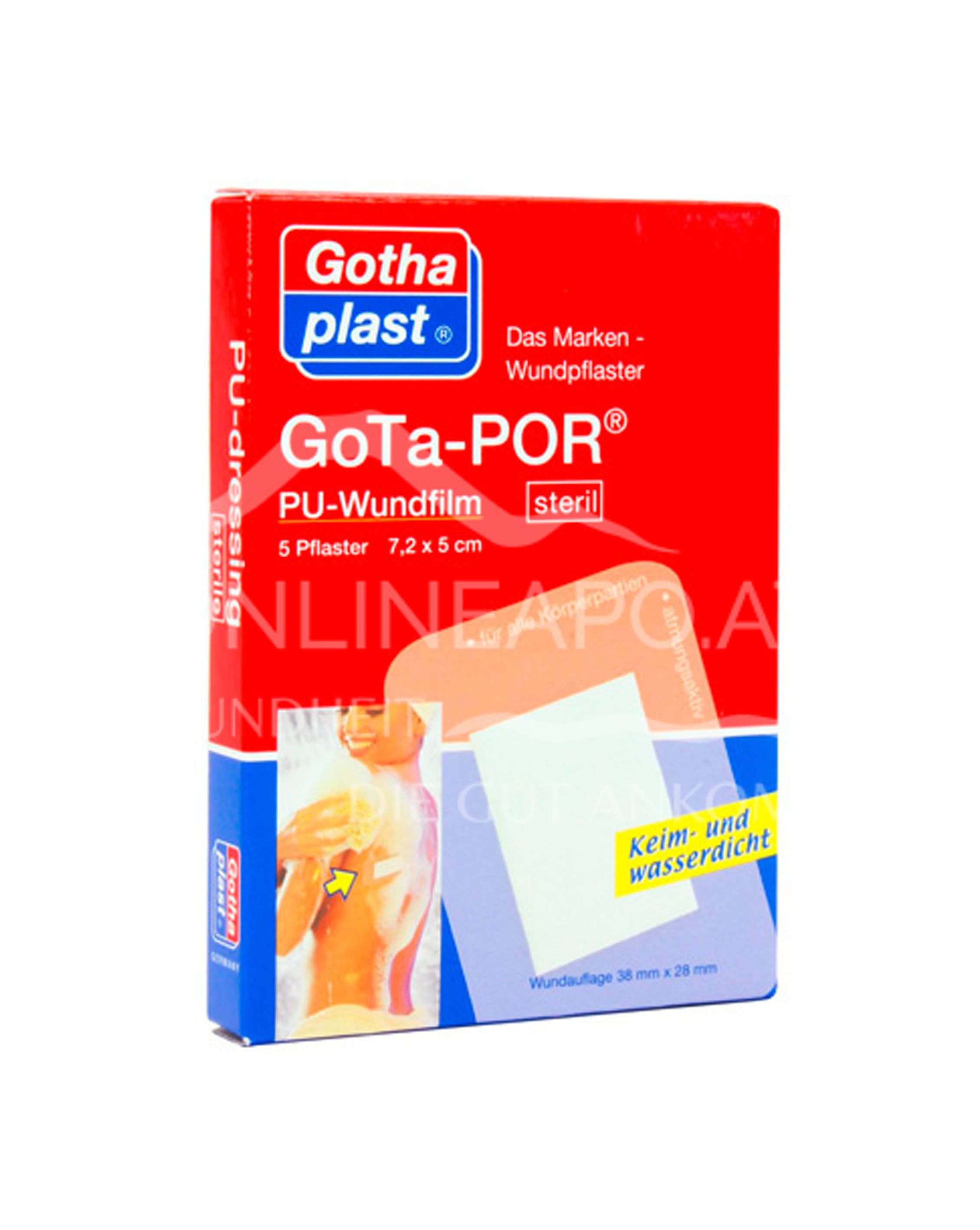 Gothaplast® GoTa-POR PU-Wundfilm steril Wasserfest, 50 x 72 mm