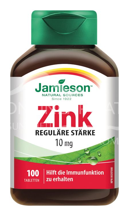 Jamieson zinc 10 mg tablets