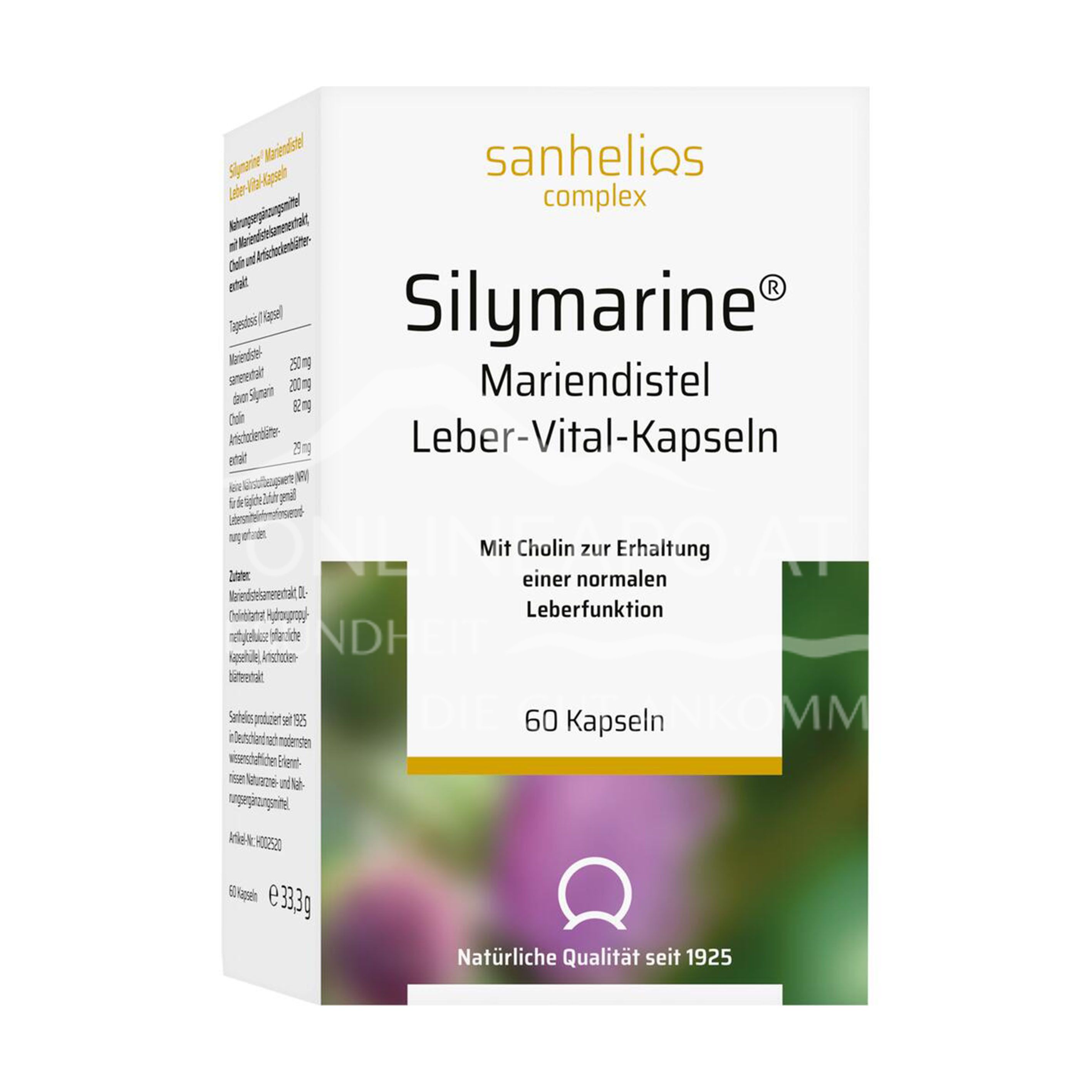 Sanhelios® complex Silymarine Mariendistel Leber-Vital-Kapseln