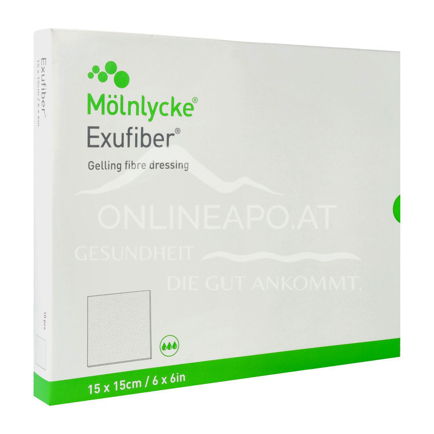 Mölnlycke® Exufiber® Gel-forming fibre dressing sterile, 15 x 15 cm