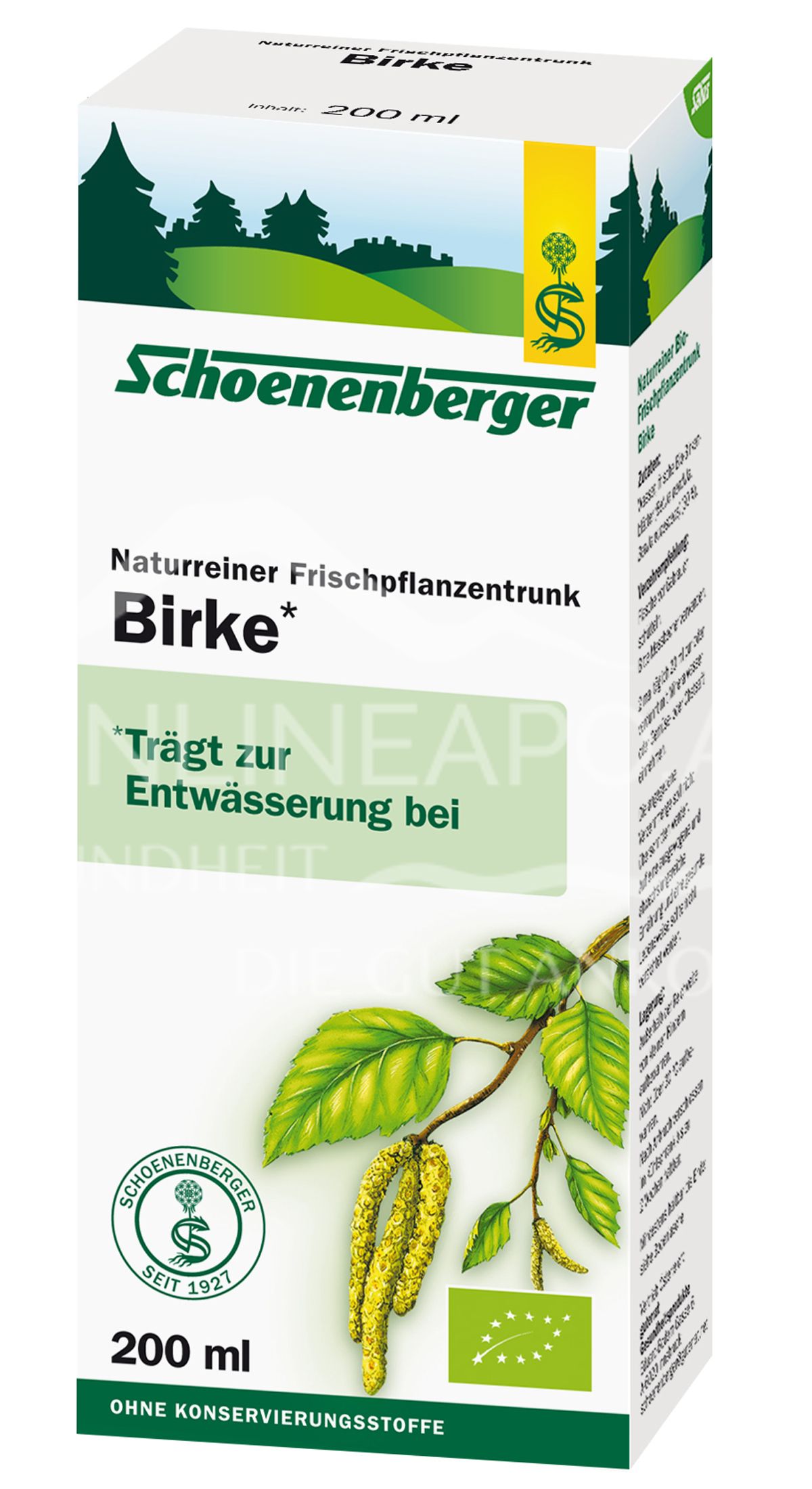 Schoenenberger Birke Naturreiner Frischpflanzentrunk (BIO)