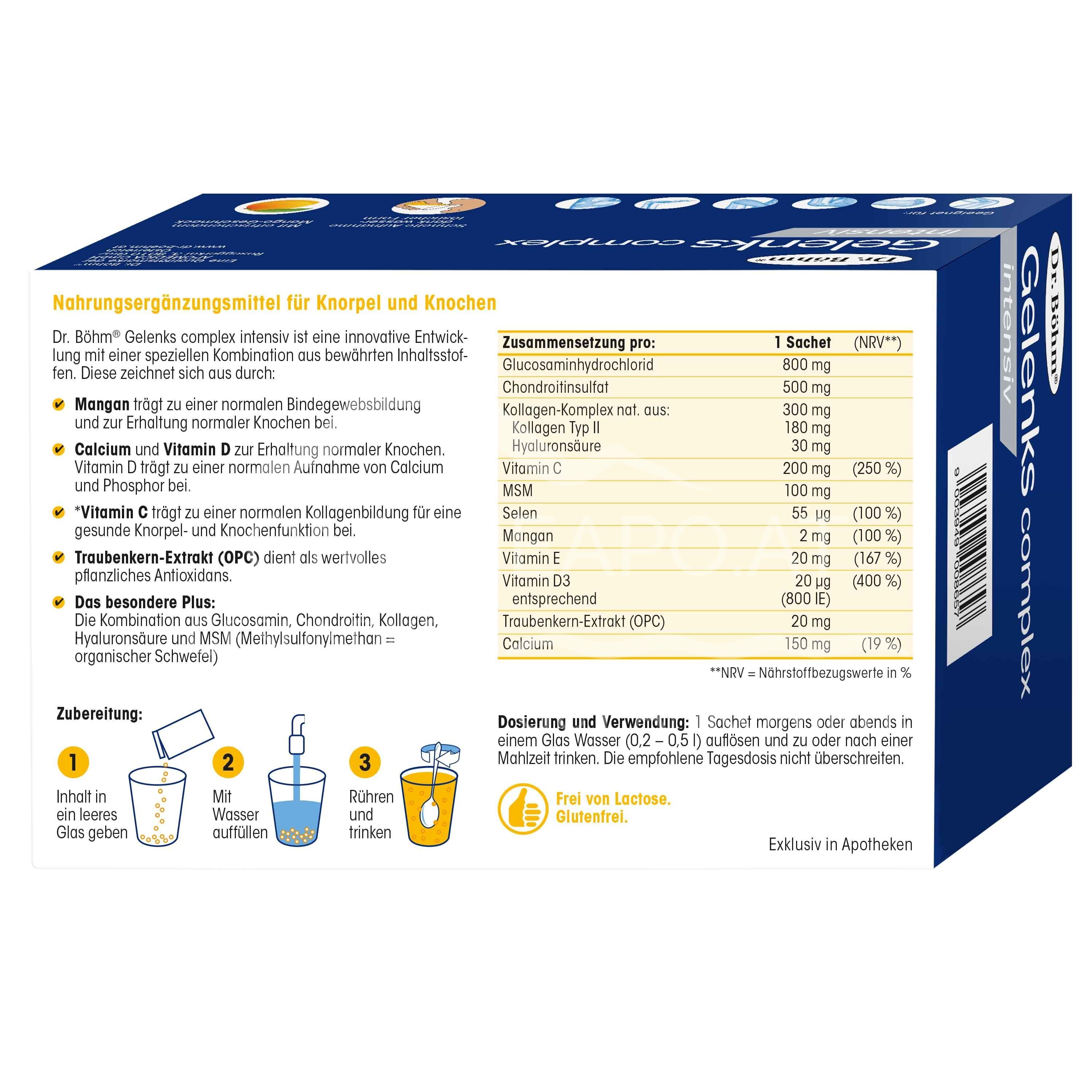 Dr. Böhm® Gelenks complex intensiv Brausegranulat - Mango
