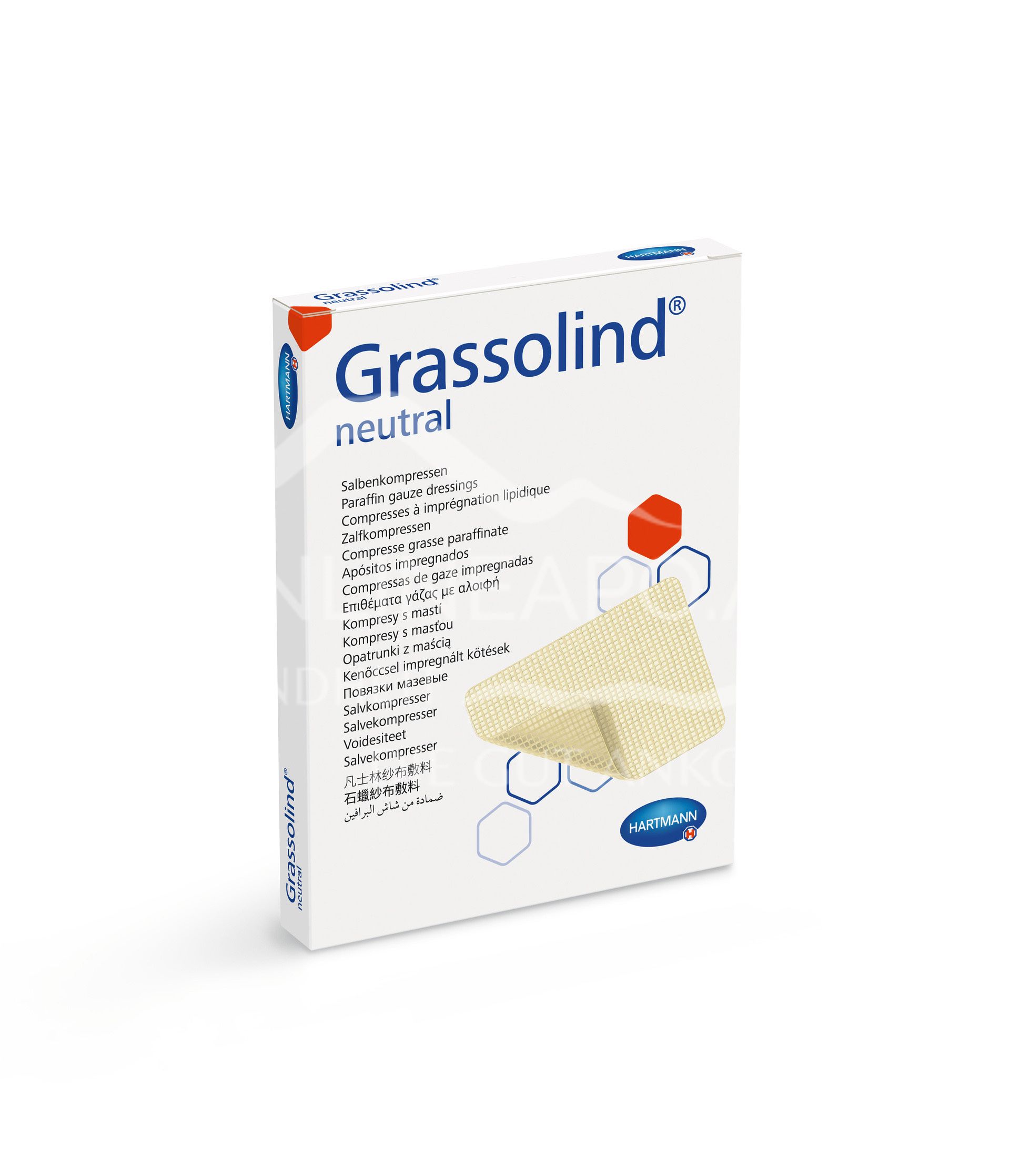 Grassolind® Salbenkompressen steril, einzeln eingesiegelt, 7,5 x 10 cm