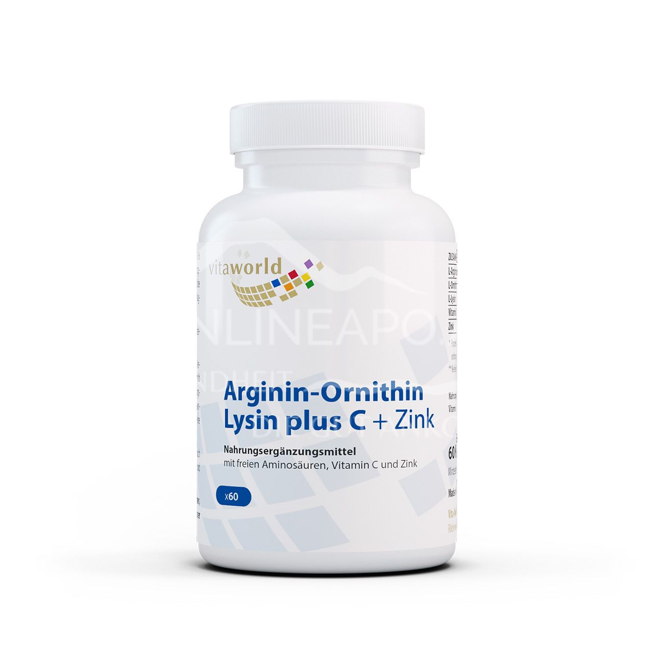 Vitaworld Arginin-Ornithin-Lysin + C + Zink Kapseln