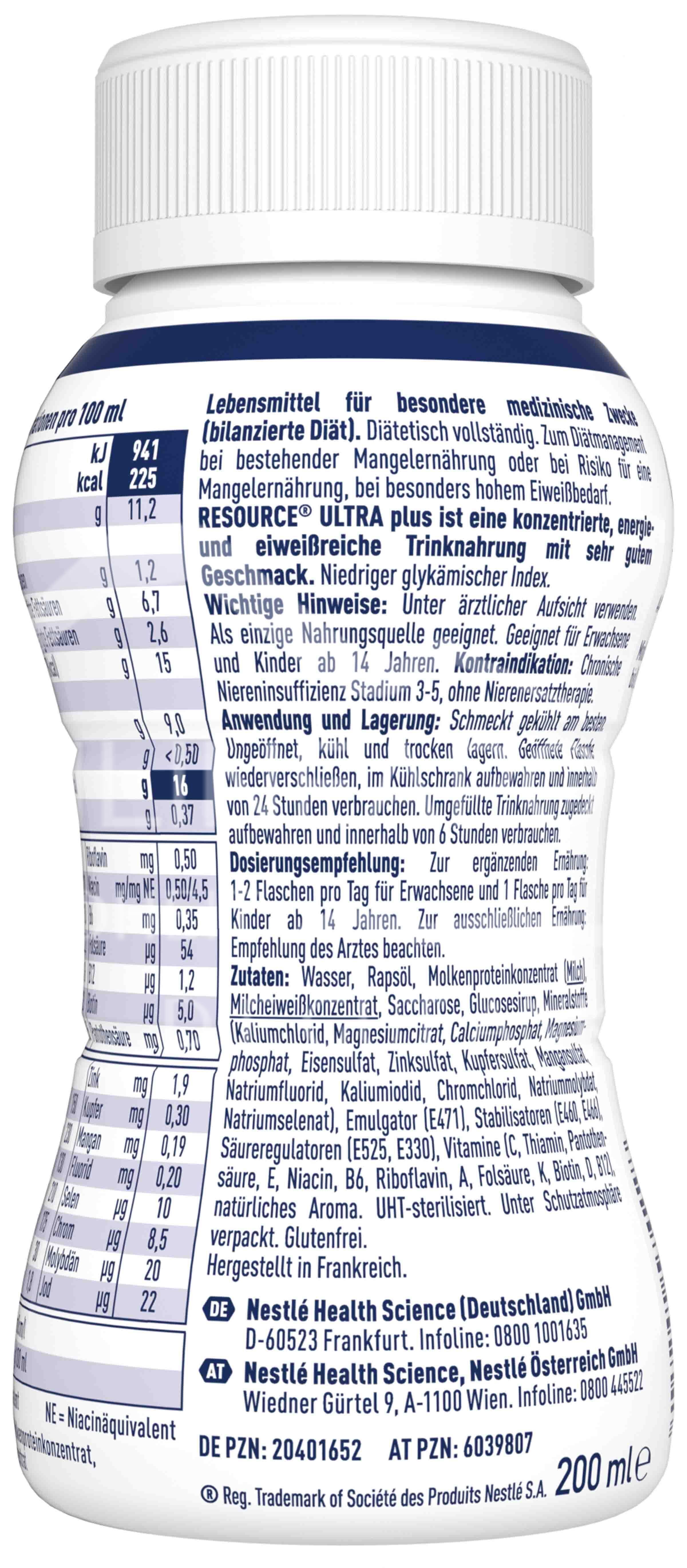 Resource® ULTRA plus High Protein Vanille Trinknahrung 200 ml
