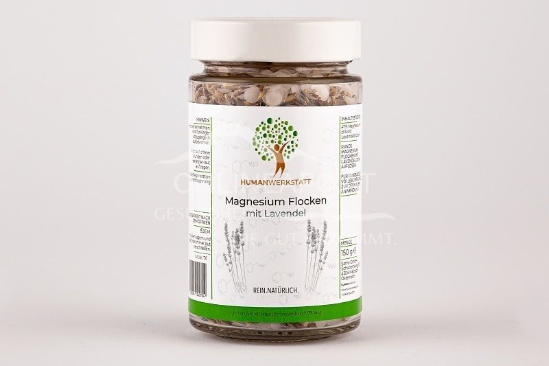 Humanwerkstatt Magnesium Flocken mit Lavendelblüten
