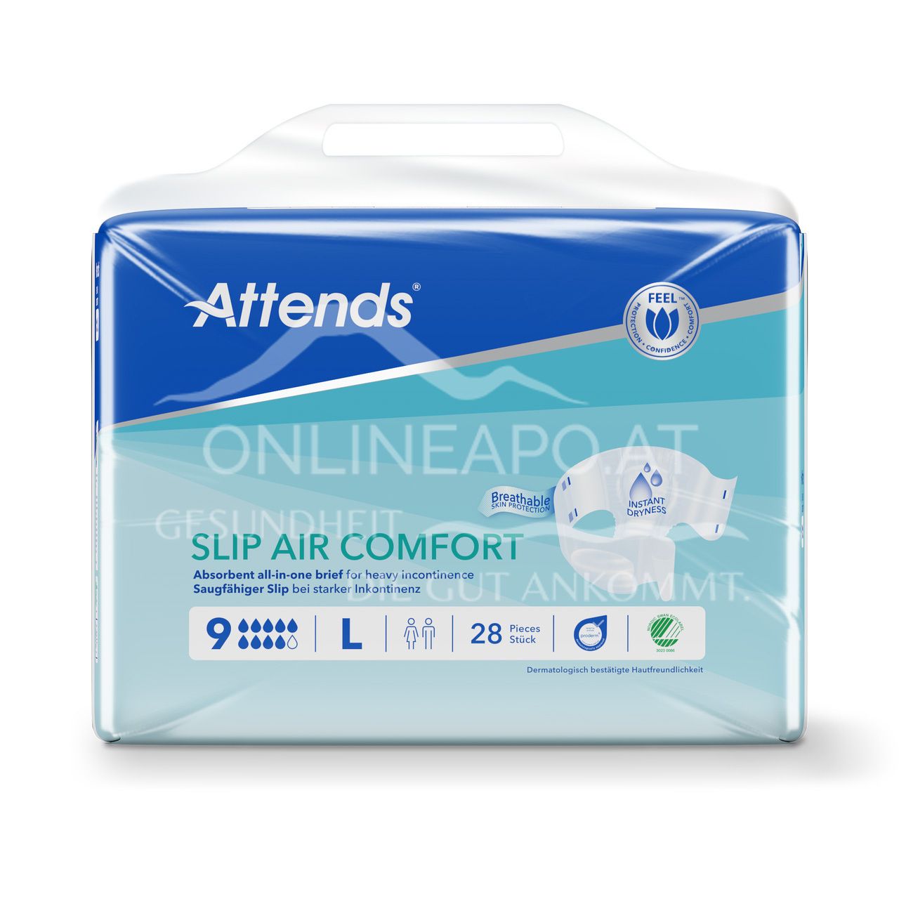 Attends Slip Air Comfort 8 M - Absorbent briefs for heavy incontinence