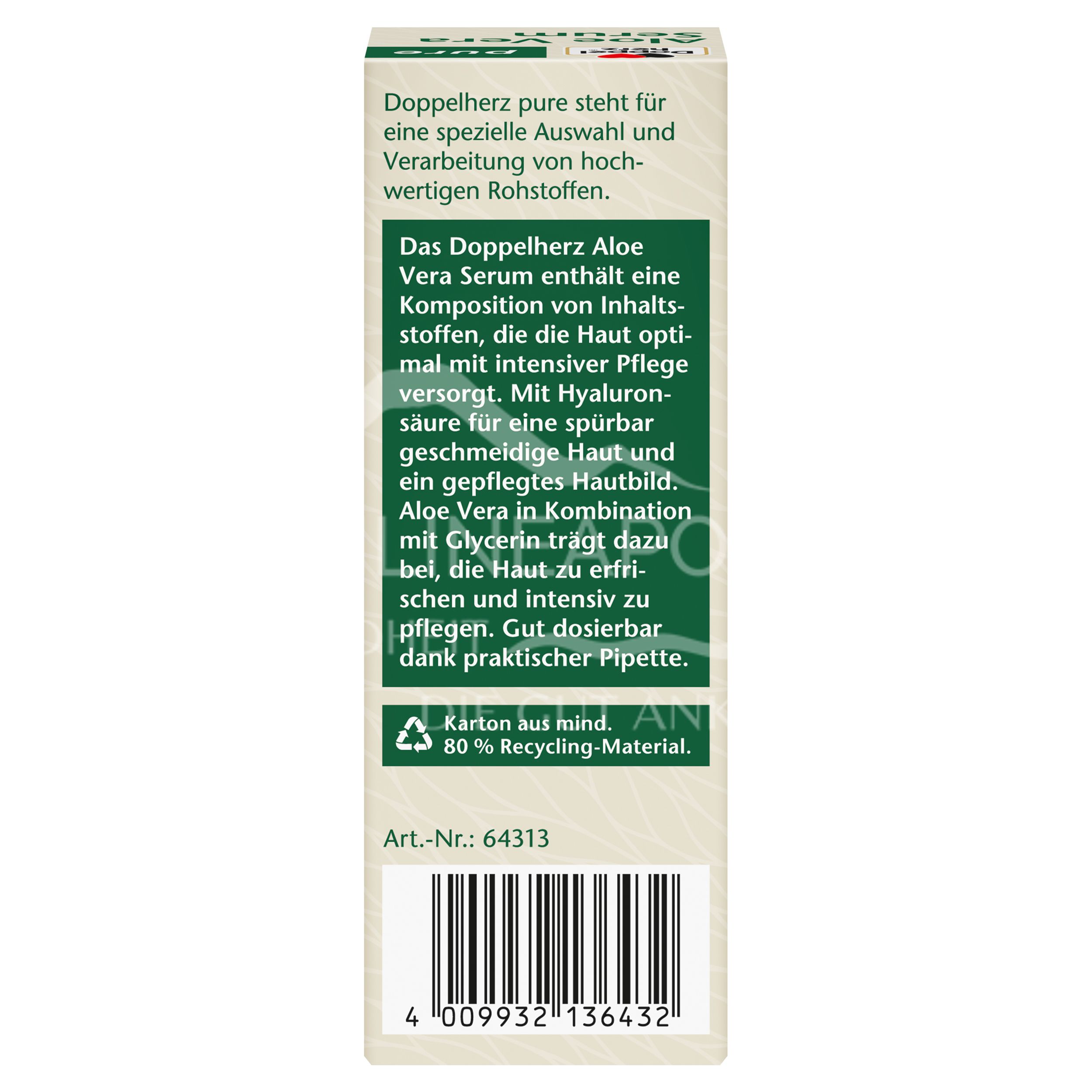 Doppelherz pure aloe vera serum with hyaluronic acid and glycerine