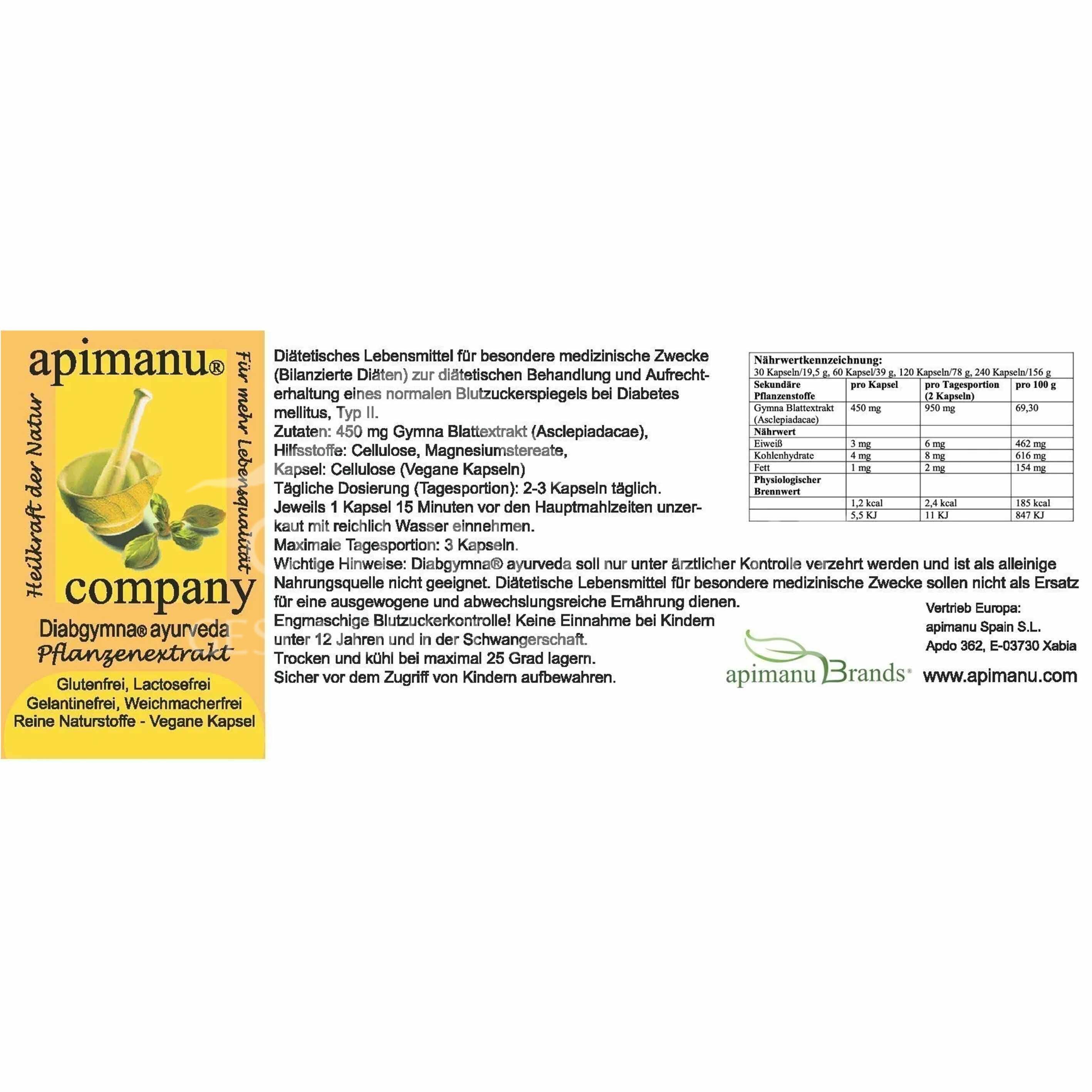 Apimanu Diabgymna Ayurveda Capsules