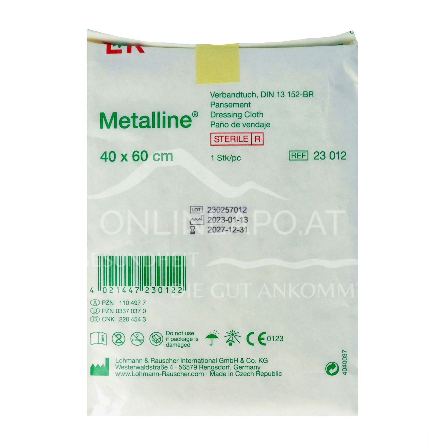 Metalline® sterile dressing cloth 40 x 60 cm