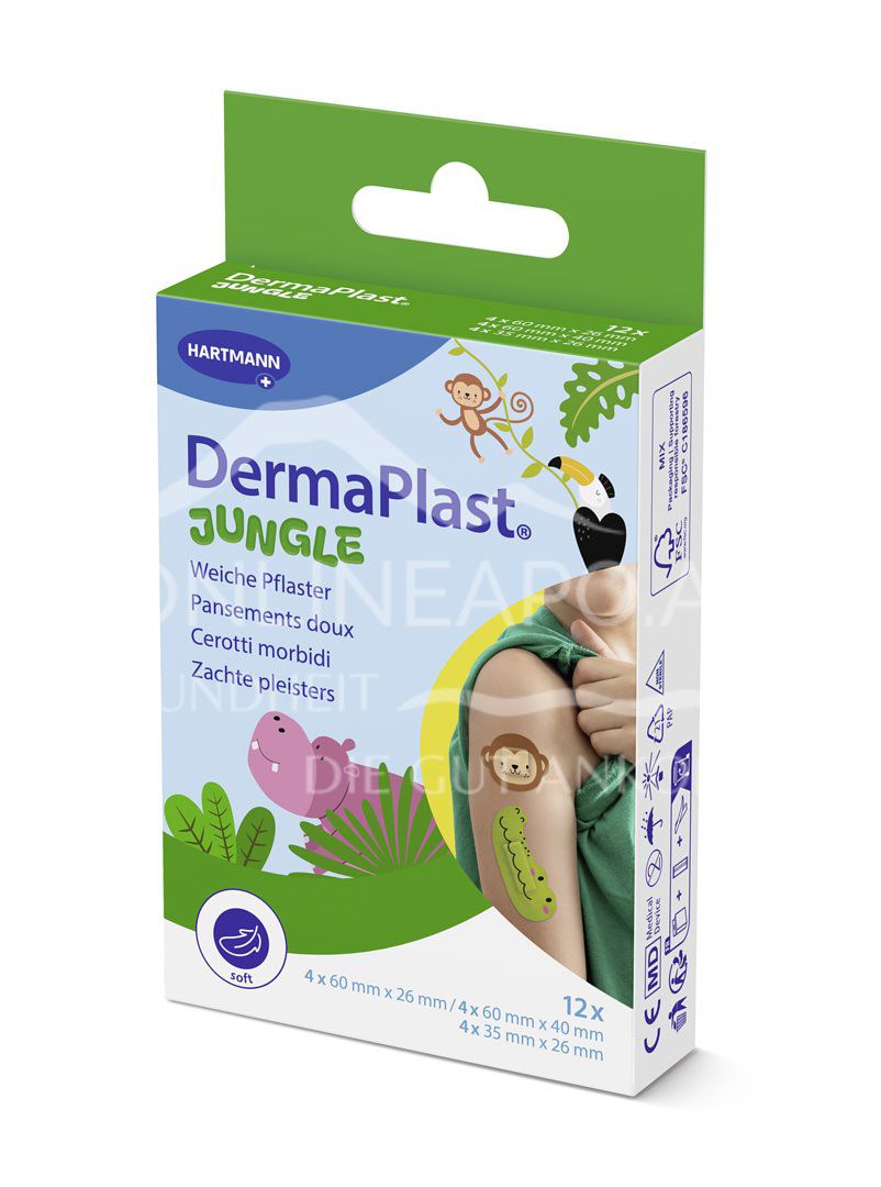 DermaPlast® Kids Jungle - Weiche Pflasterstreifen - 3 Größen