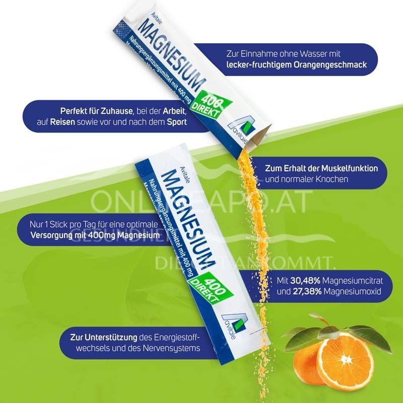 Avitale Magnesium 400 direkt Orange - Direktgranulat-Sticks