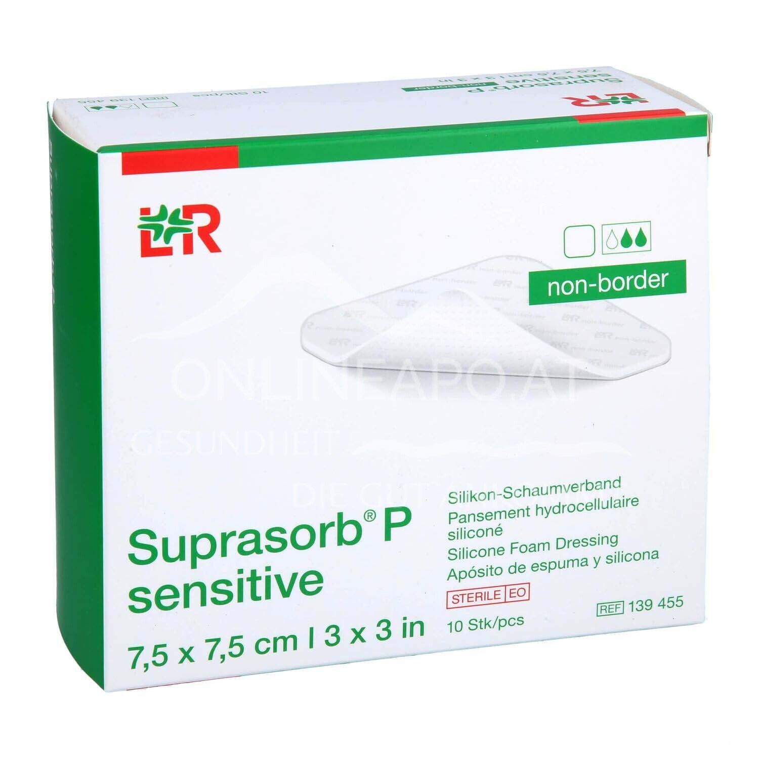 Suprasorb® P sensitive non-border silicone foam dressing sterile, 7.5 x 7.5 cm