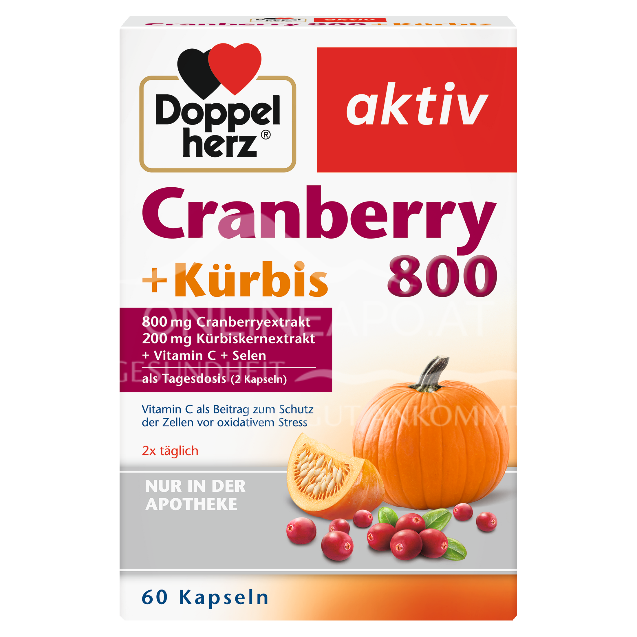 Doppelherz aktiv Cranberry + Kürbis 800 Kapseln
