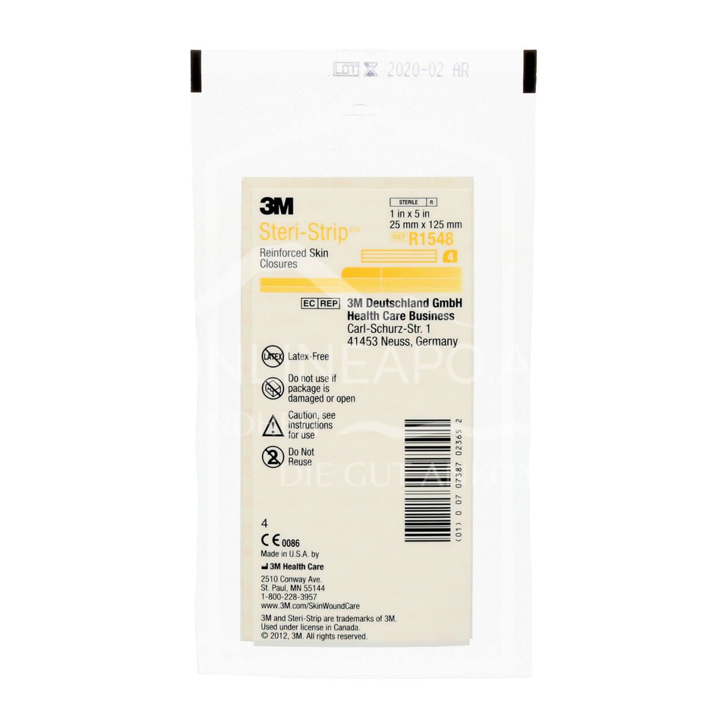 3M™ Steri-Strip™ Wundverschlussstreifen, R1548, 25 x 125 mm