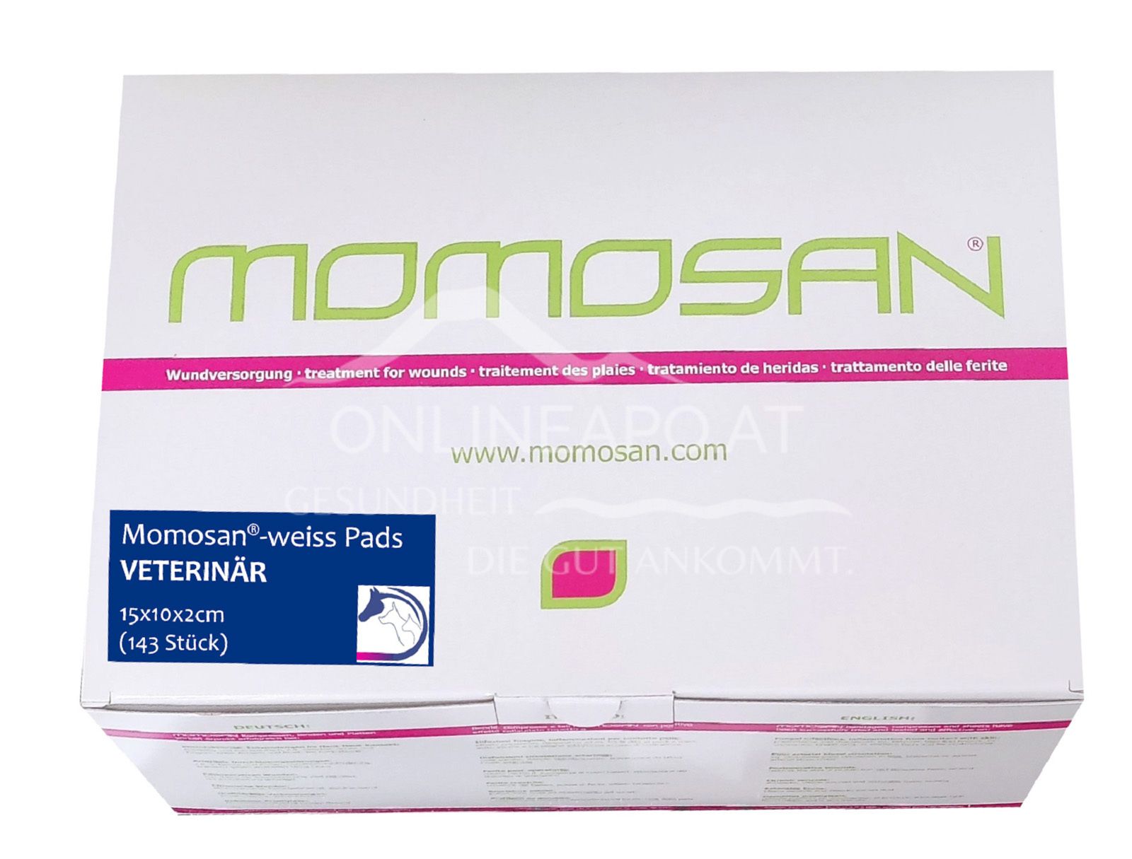 MOMOSAN® Weiss Wound Dressing Pads VETERINARY, non-sterile, 15 x 10 x 2 cm
