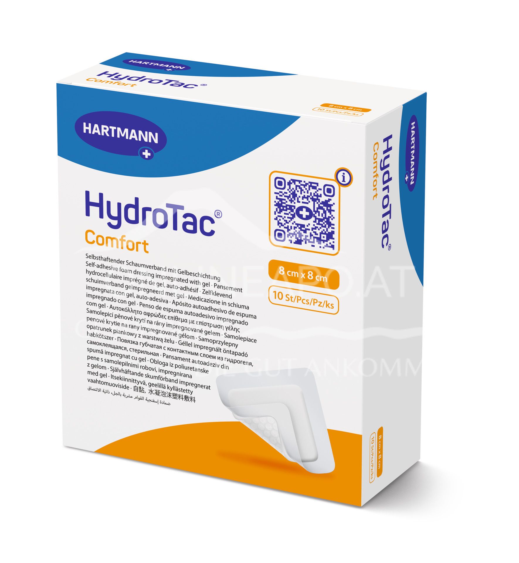 HydroTac® Comfort Self-adhesive foam dressing with gel coating sterile, 8 x 8 cm