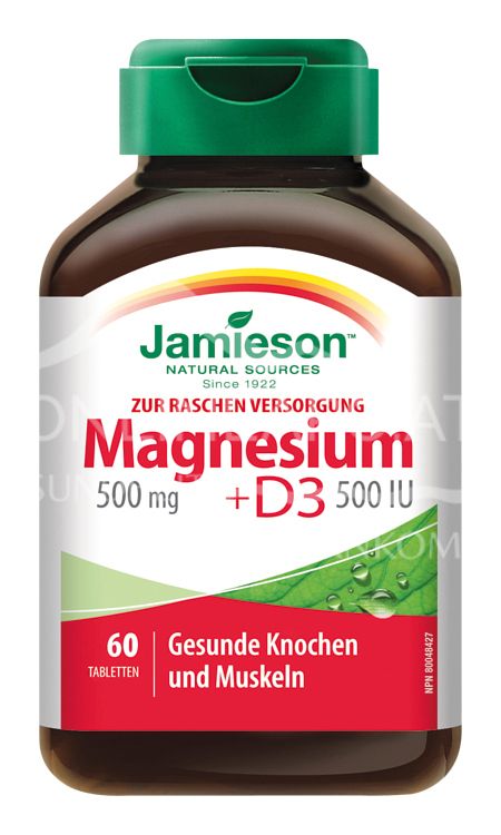 Jamieson Magnesium 500 mg + Vitamin D3 500 IU Tabletten