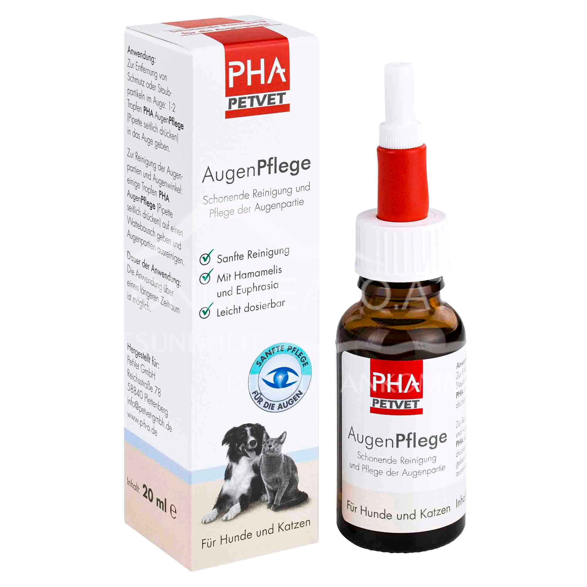 PHA PetVet AugenPflege Tropfen für Hunde und Katzen