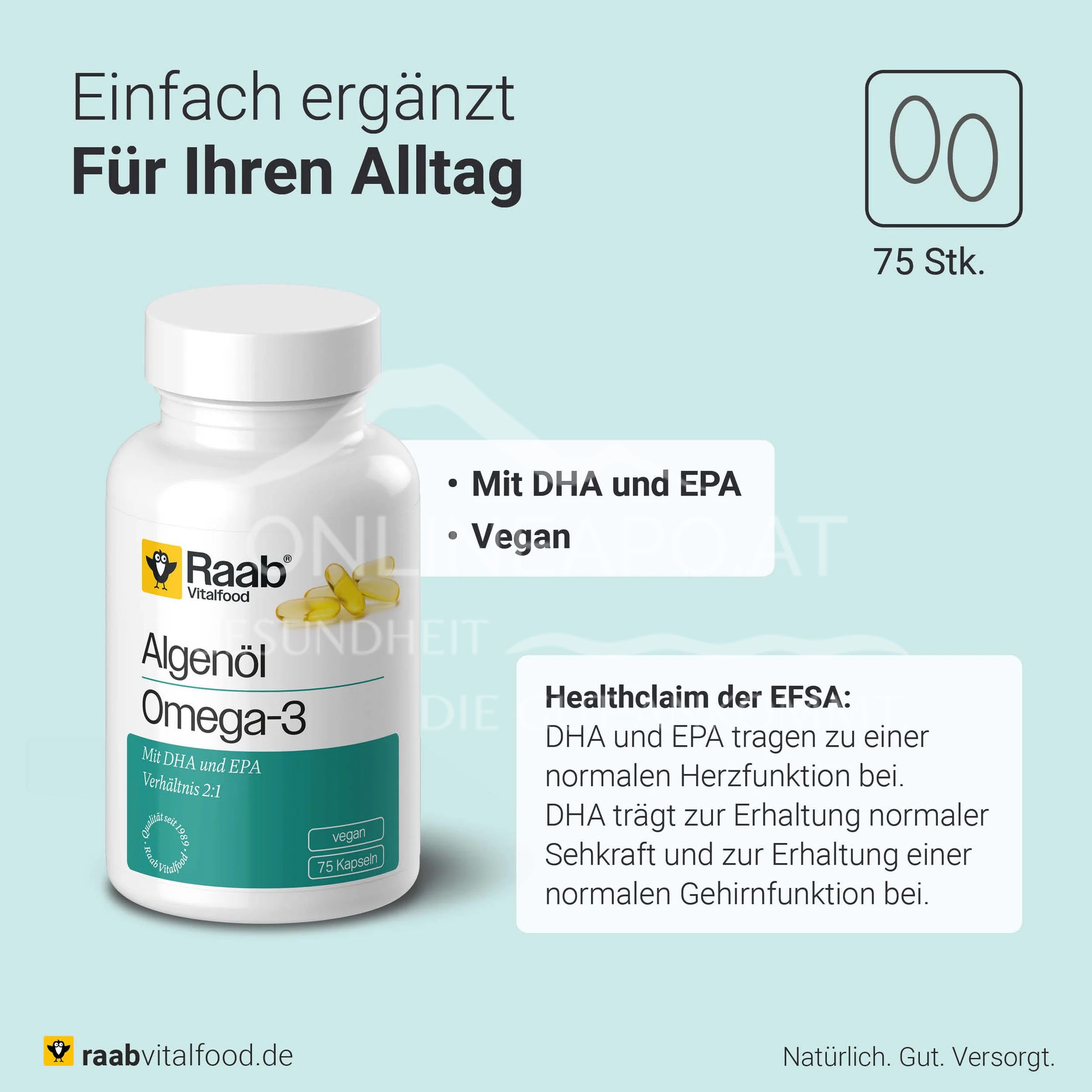 Raab® Vitalfood Algenöl Omega-3 Kapseln