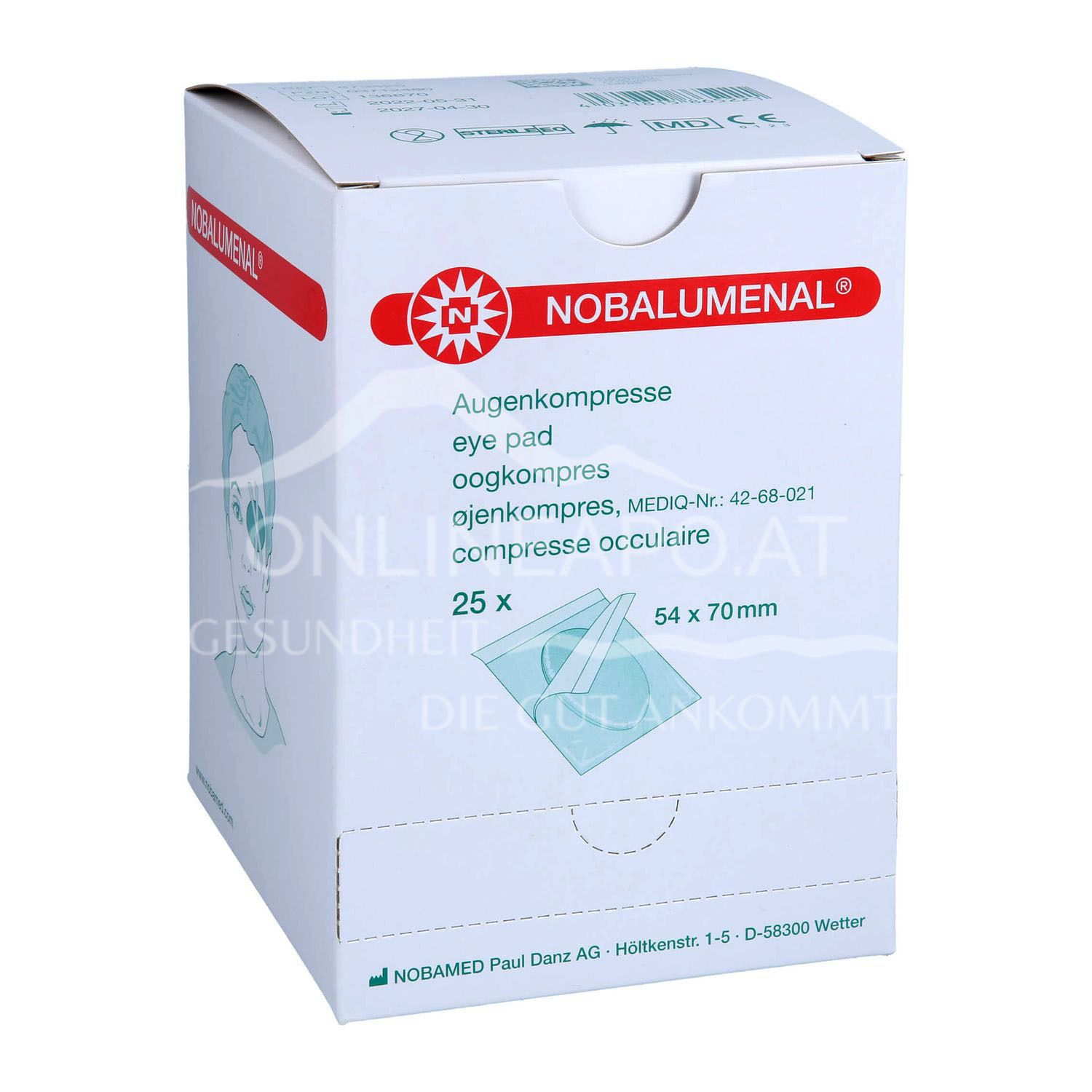 Nobalumenal® Augenkompressen steril 54 x 70 mm