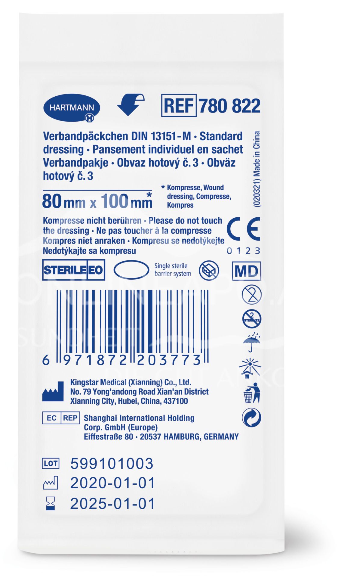 HARTMANN dressing packs medium, 80 x 100 mm