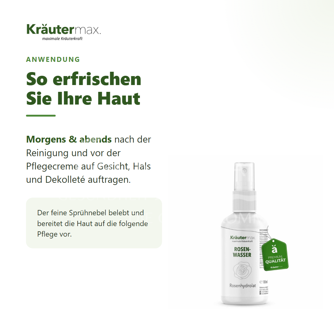 Kräutermax Rosenwasser Rosenhydrolat Spray