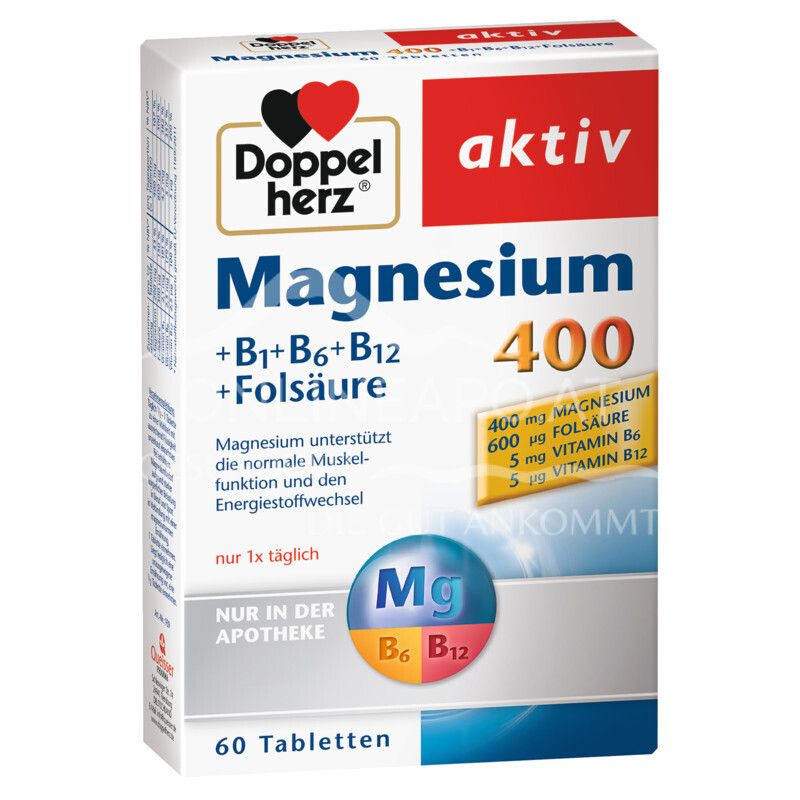 Doppelherz Magnesium 400 + B1 + B6 + B12 + Folsäure Tabletten