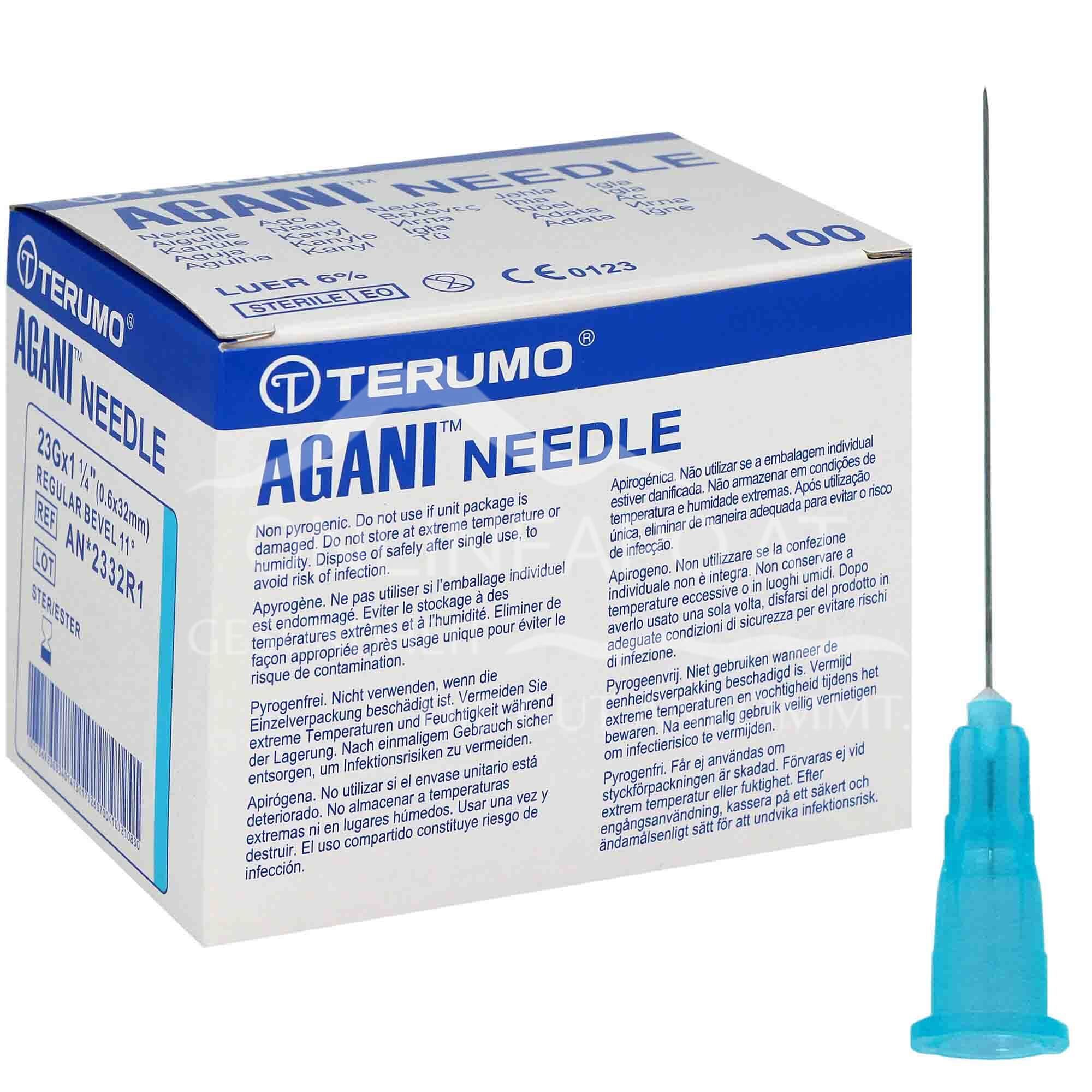 Terumo® Agani™ Einmal-Kanüle 23G x ​1 ¼", Ø 0,60 x 32 mm, blau, Nr. 14