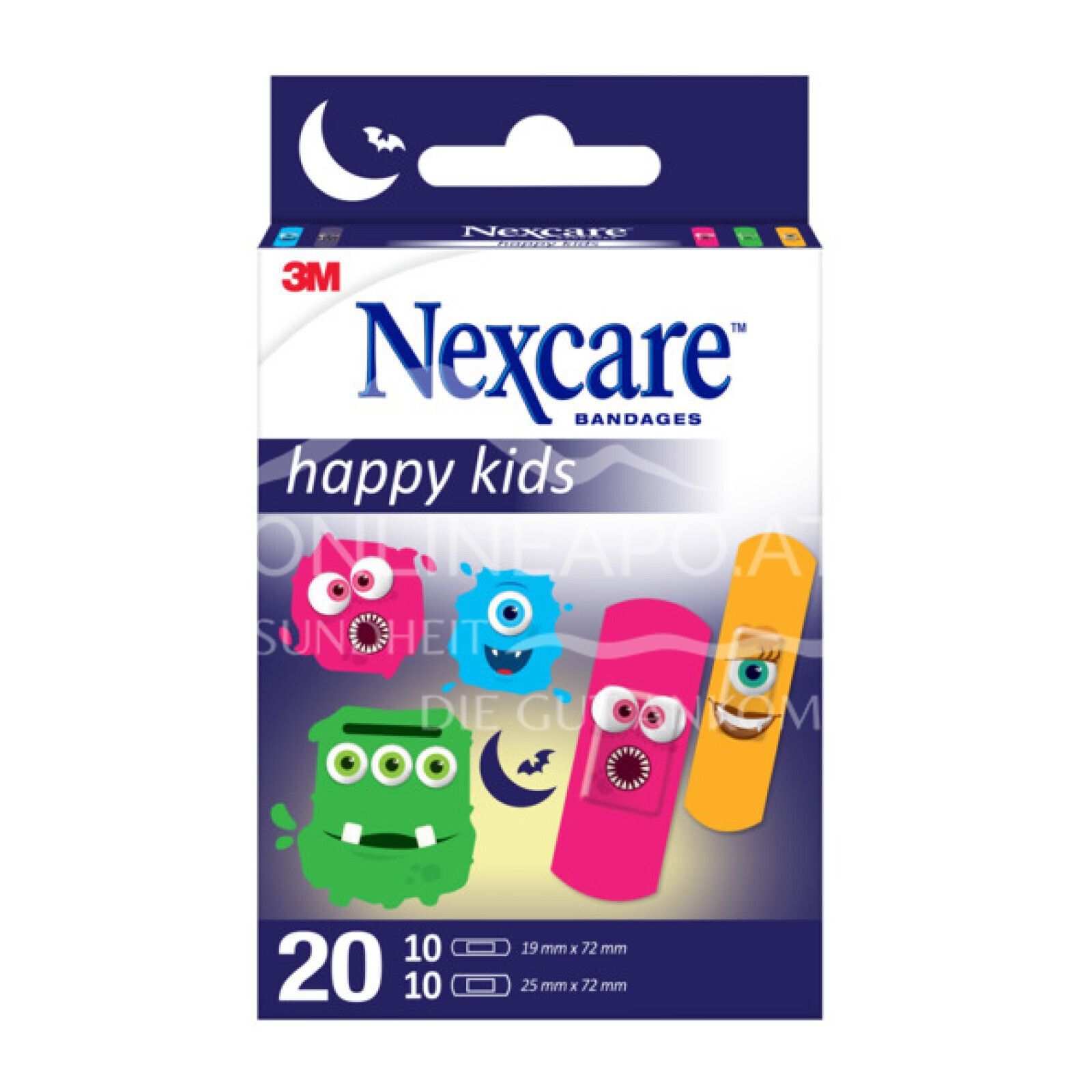 3M Nexcare™ Kinderpflaster Happy Kids Monster, assortiert