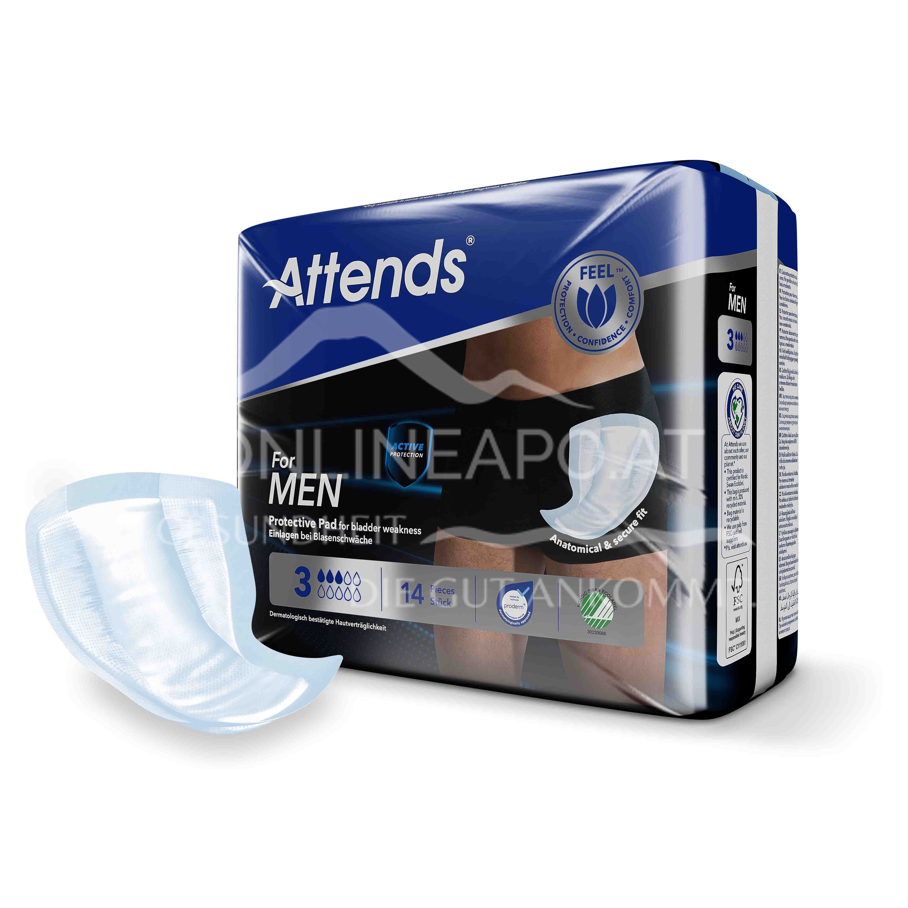 Attends For Men 3 Protective Pad - Inkontinenz Einlagen