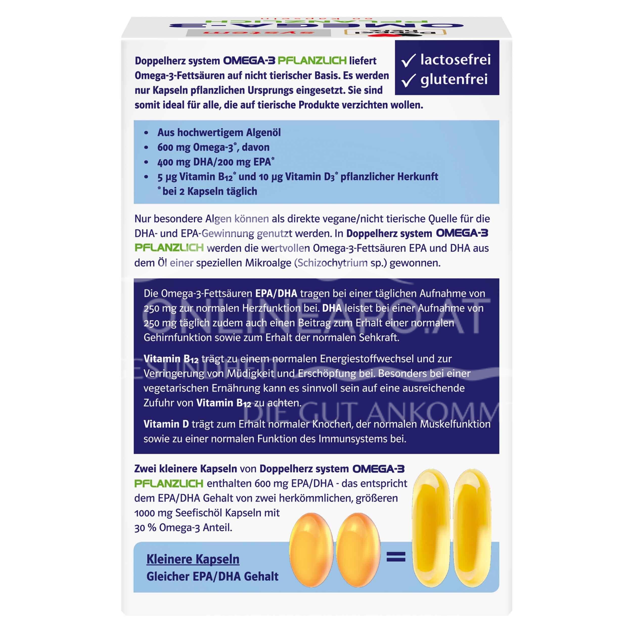 Doppelherz system OMEGA-3 PFLANZLICH ALGENÖL Kapseln
