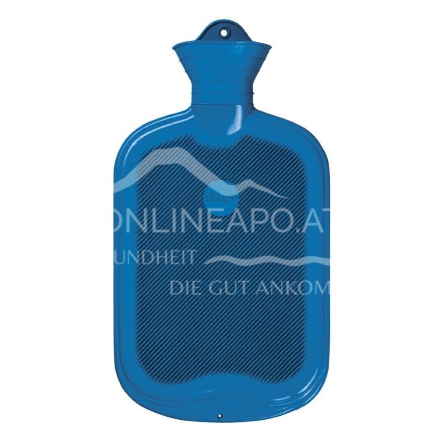 Singer hot water bottle rubber on both sides with lamella blue 2.0 L